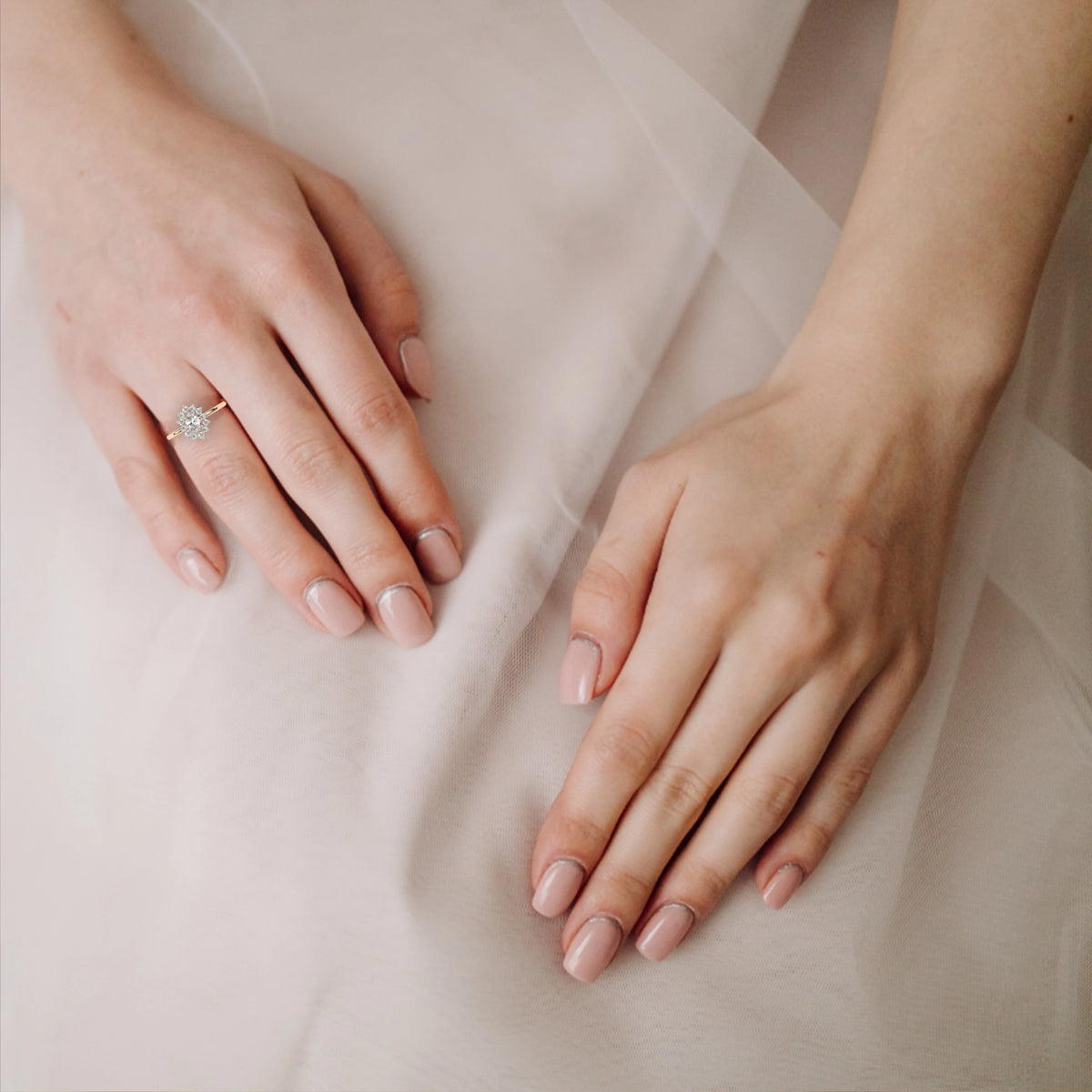 Floral Cluster Engagement Ring