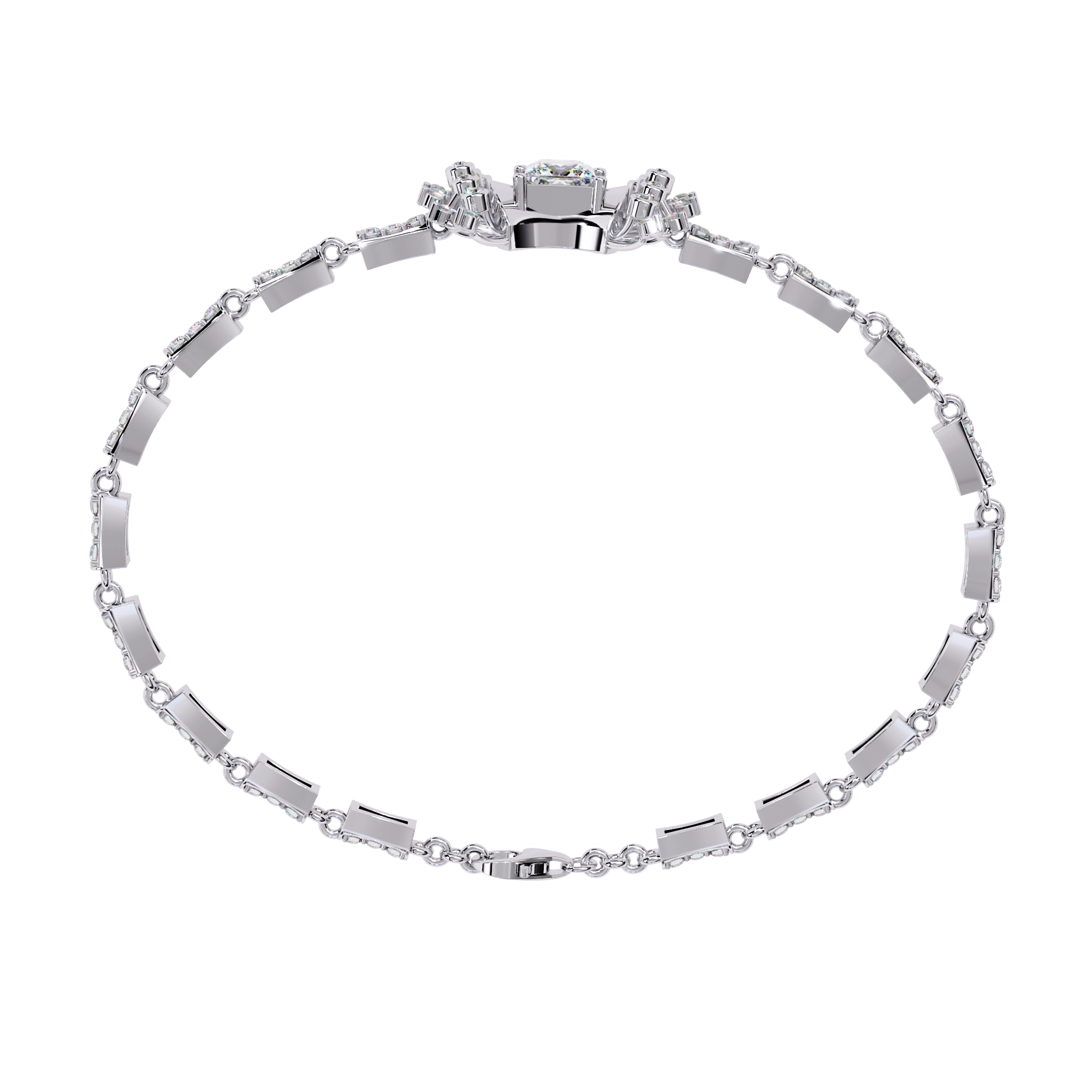 Floral Diamond Tennis Bracelet