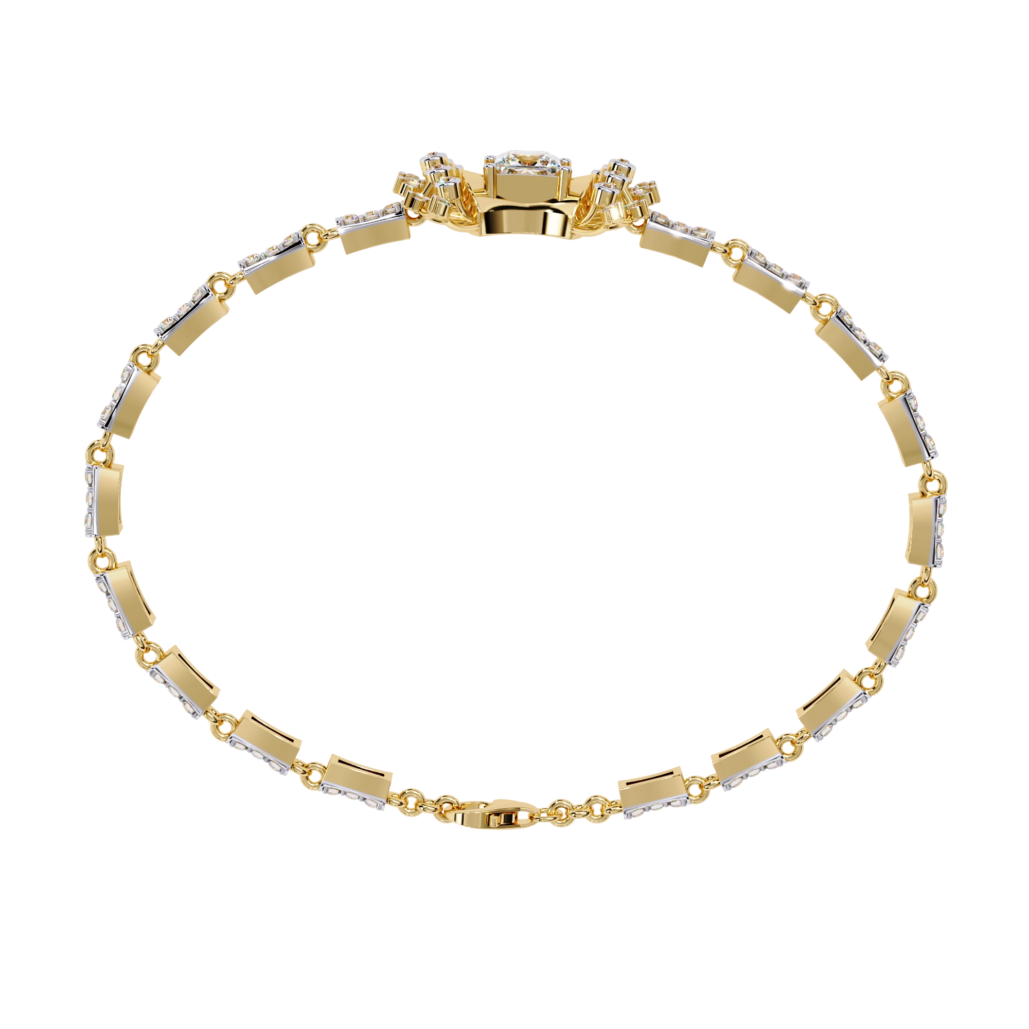 Floral Diamond Tennis Bracelet