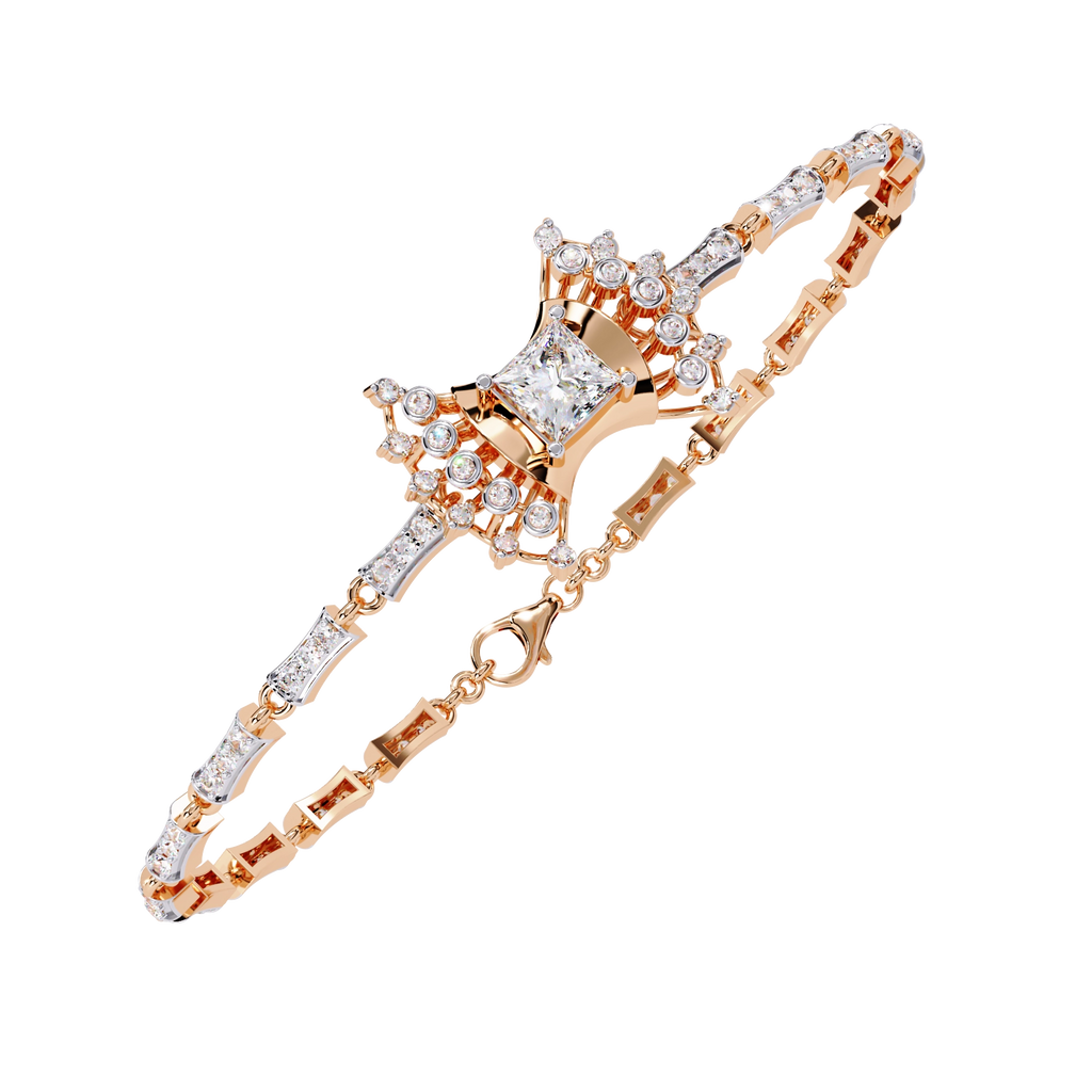 Floral Diamond Tennis Bracelet