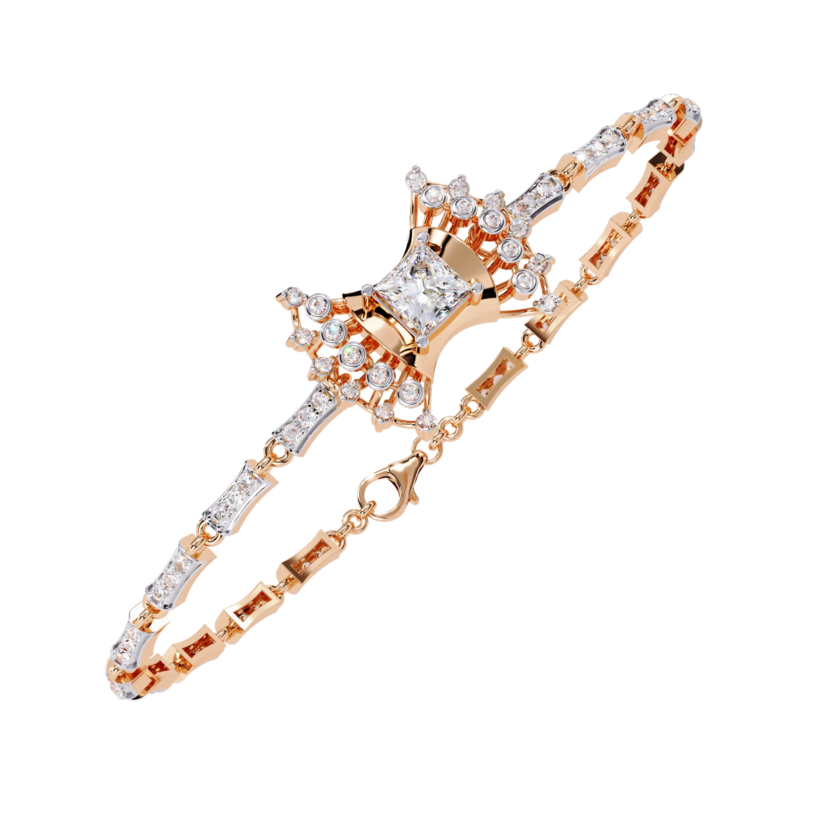Floral Diamond Tennis Bracelet