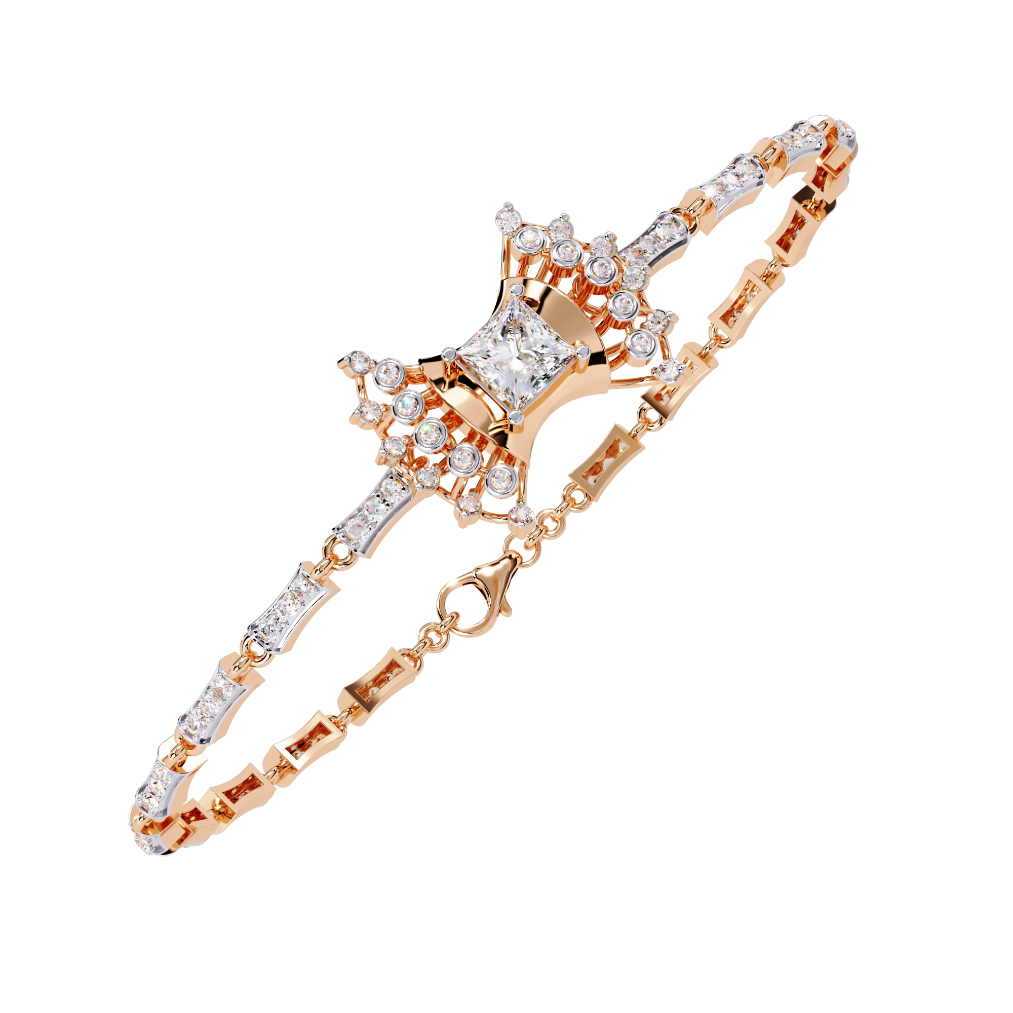 Floral Diamond Tennis Bracelet