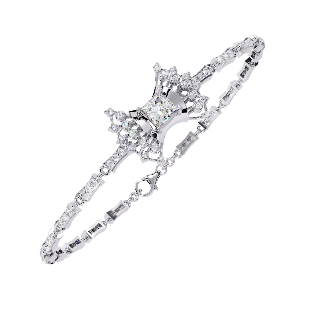 Floral Diamond Tennis Bracelet