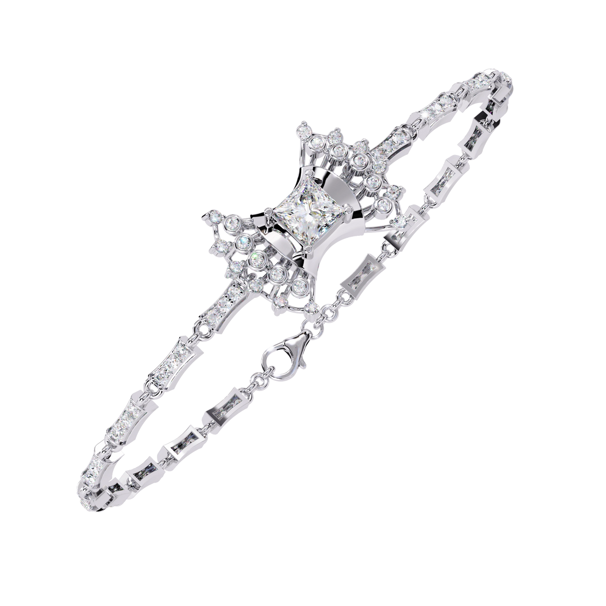 Floral Diamond Tennis Bracelet