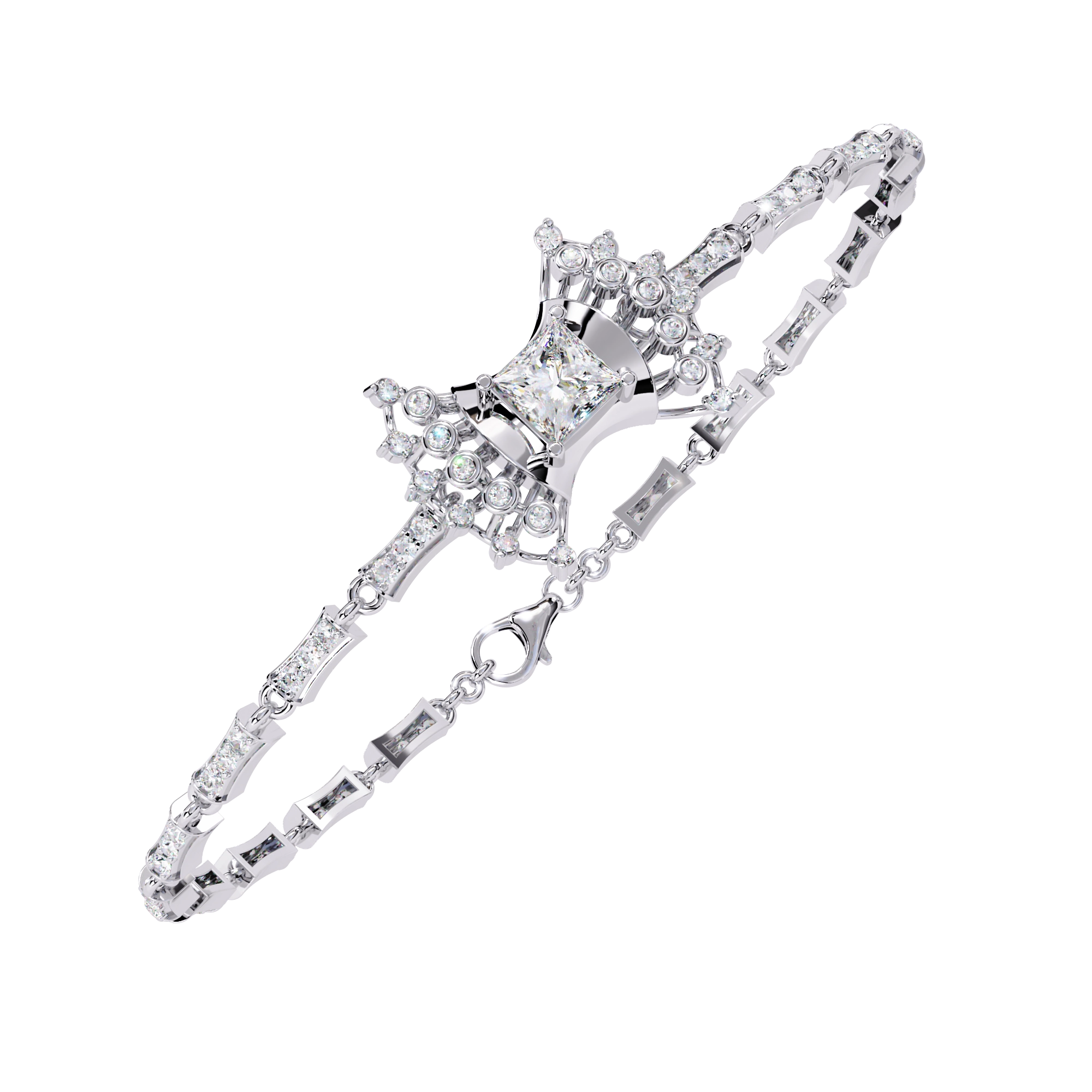 Floral Diamond Tennis Bracelet