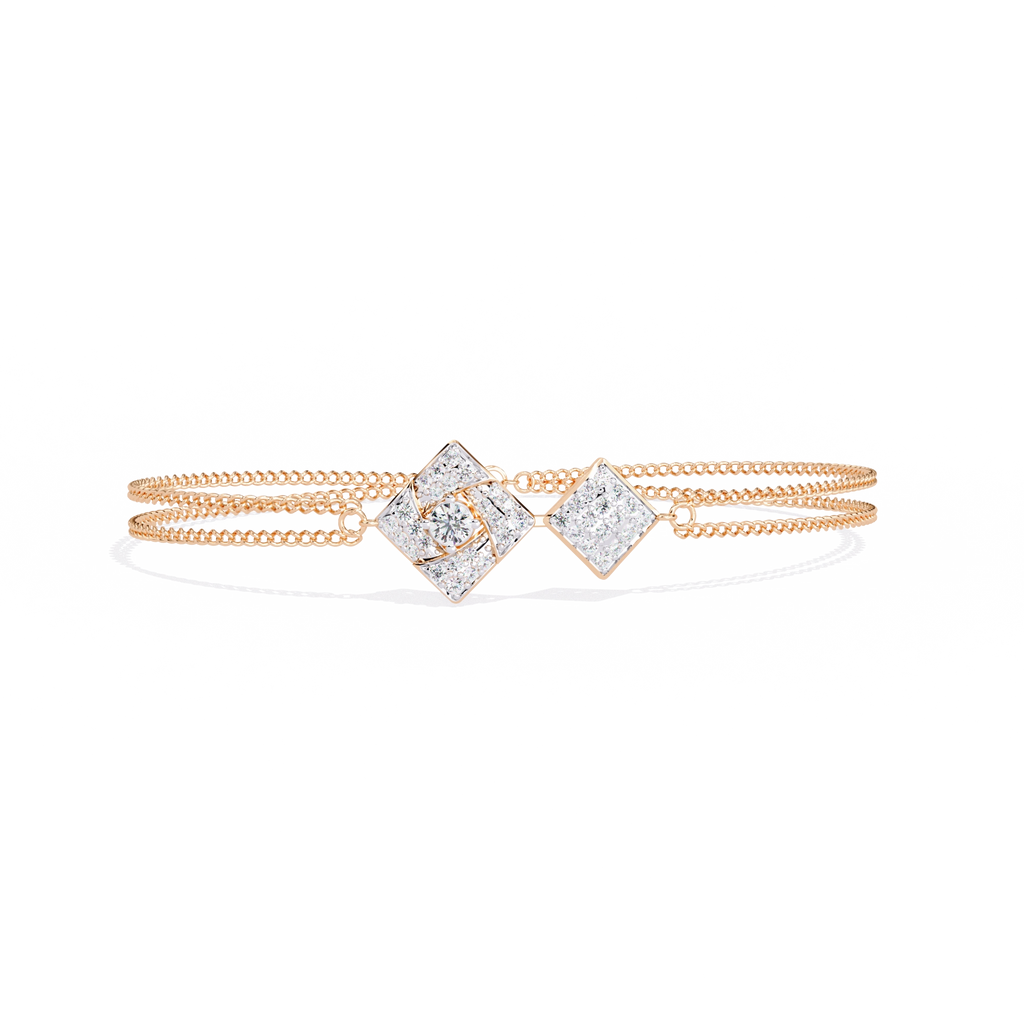Geometric Diamond Chain Bracelet