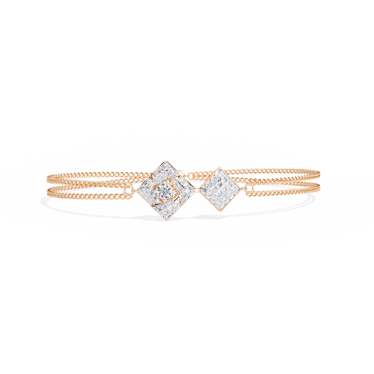 Geometric Diamond Chain Bracelet