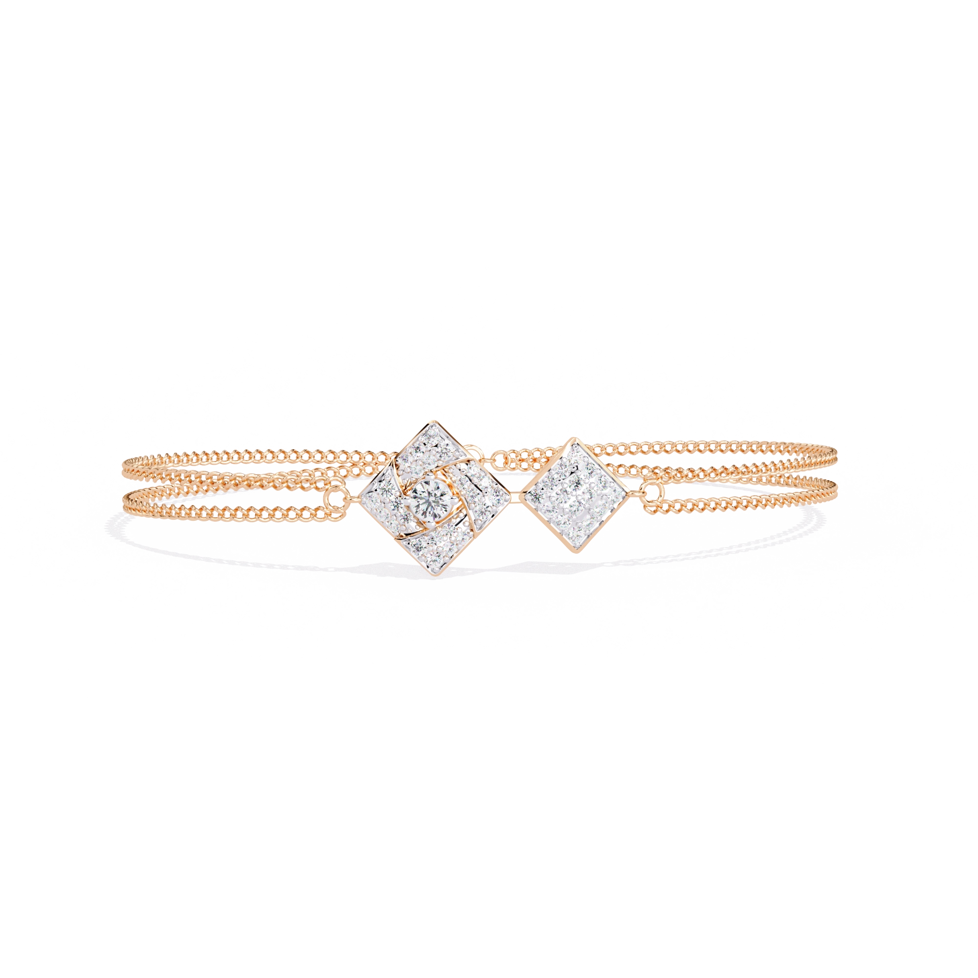 Geometric Diamond Chain Bracelet