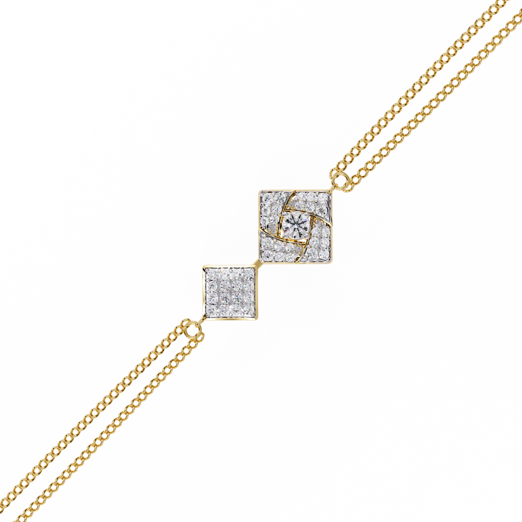 Geometric Diamond Chain Bracelet