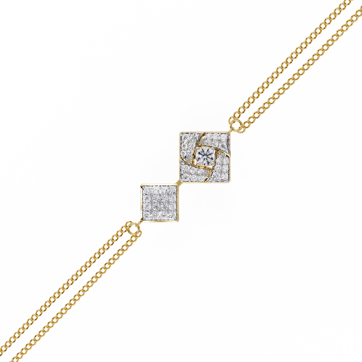 Geometric Diamond Chain Bracelet