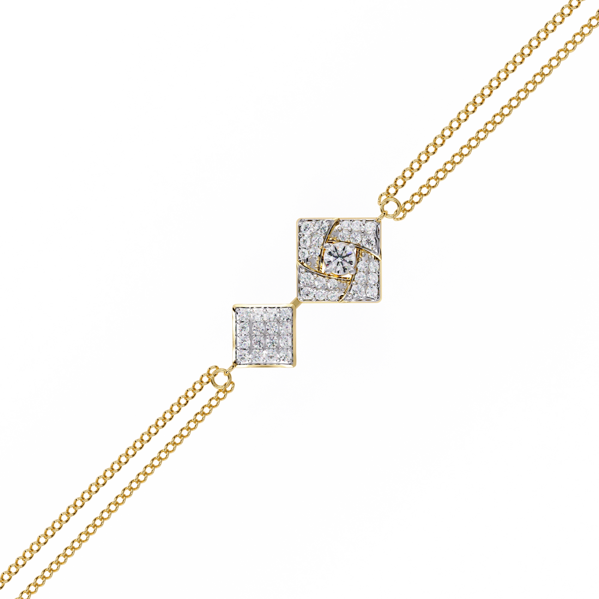 Geometric Diamond Chain Bracelet