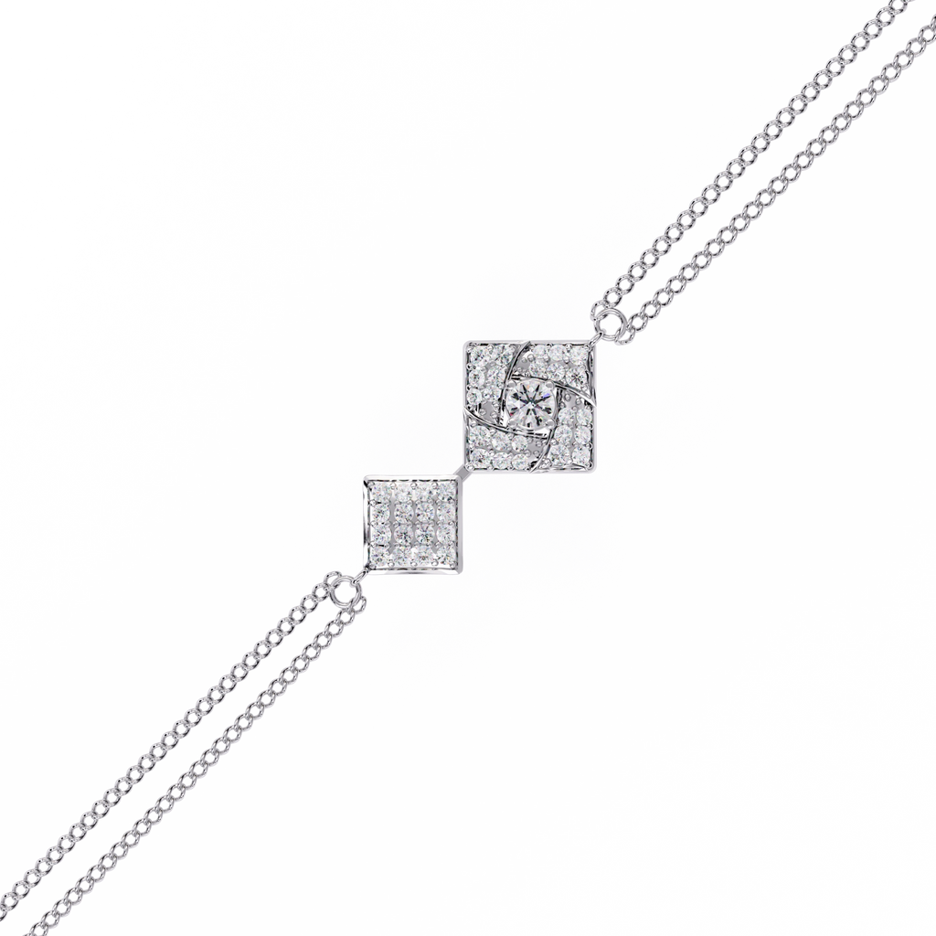 Geometric Diamond Chain Bracelet