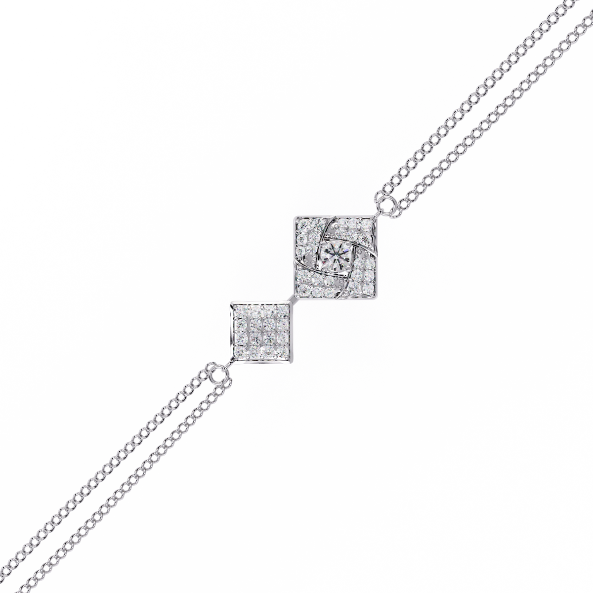 Geometric Diamond Chain Bracelet