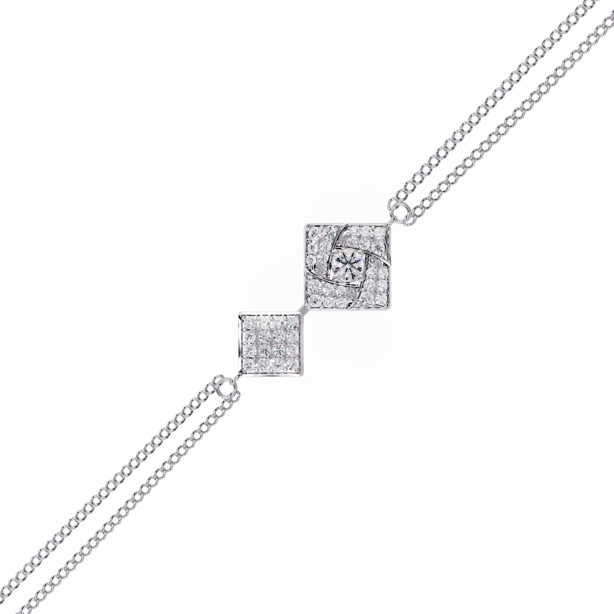 Geometric Diamond Chain Bracelet