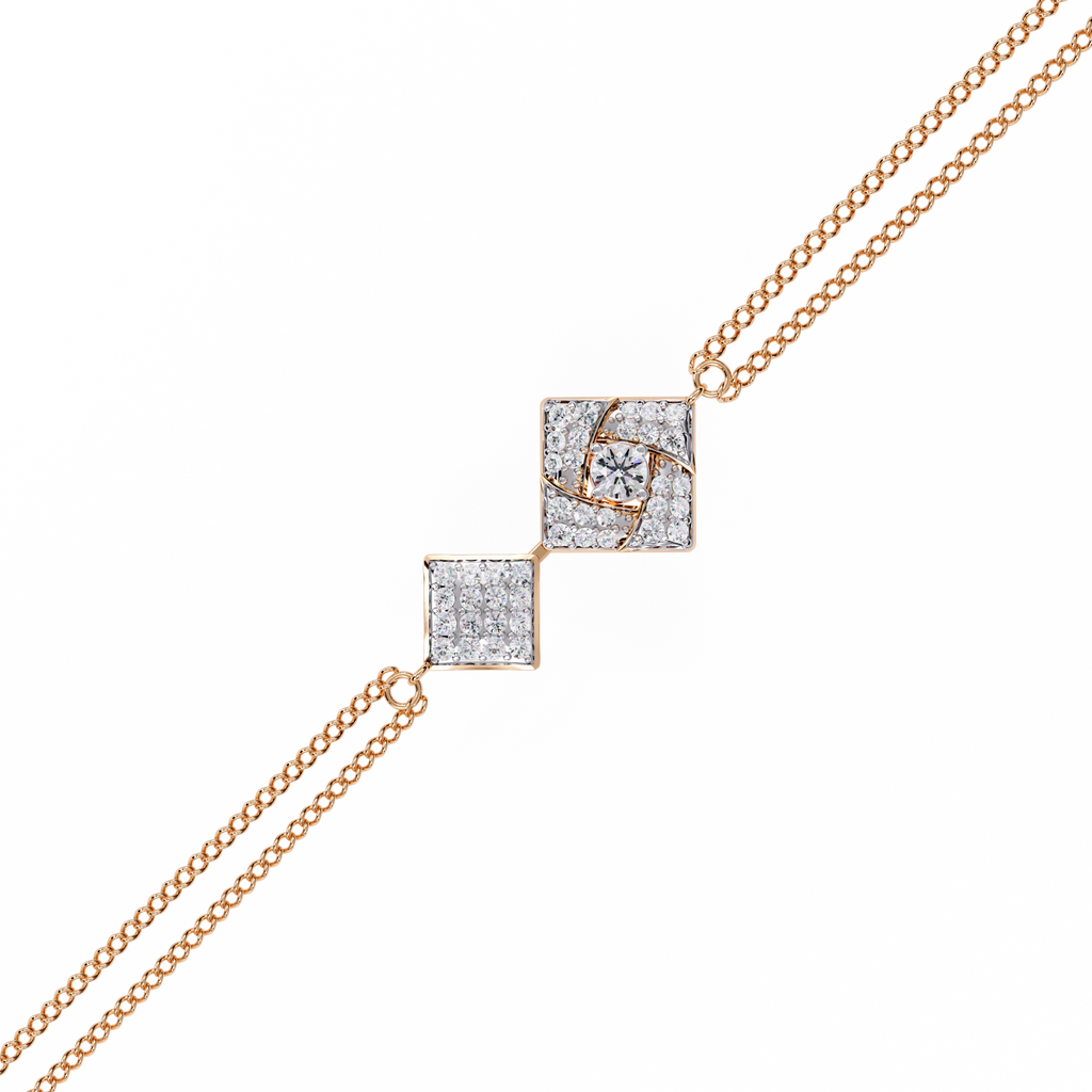 Geometric Diamond Chain Bracelet