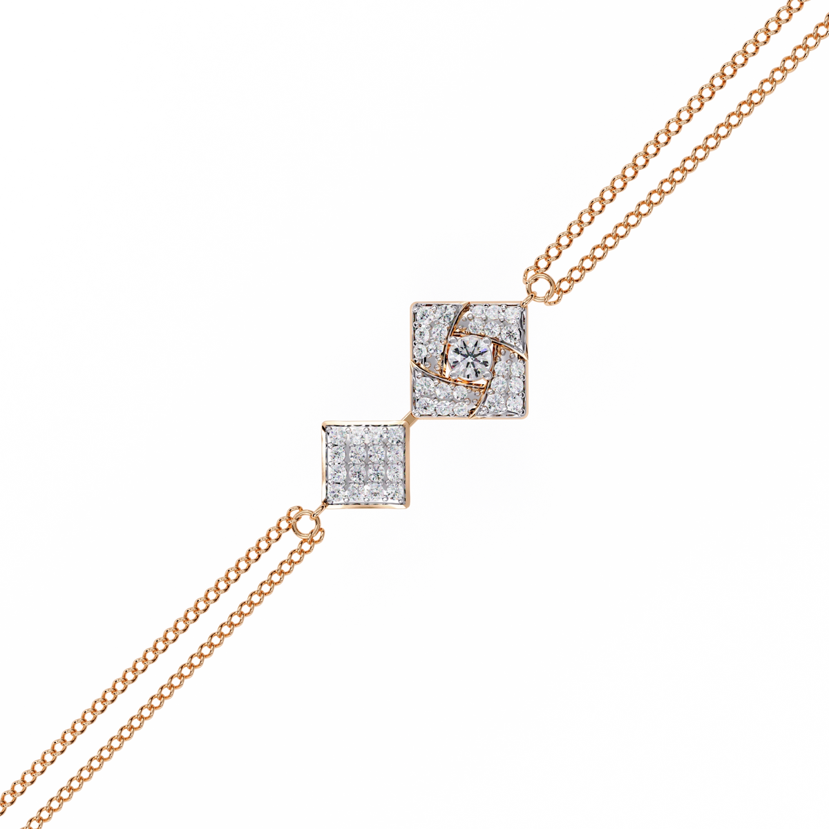 Geometric Diamond Chain Bracelet