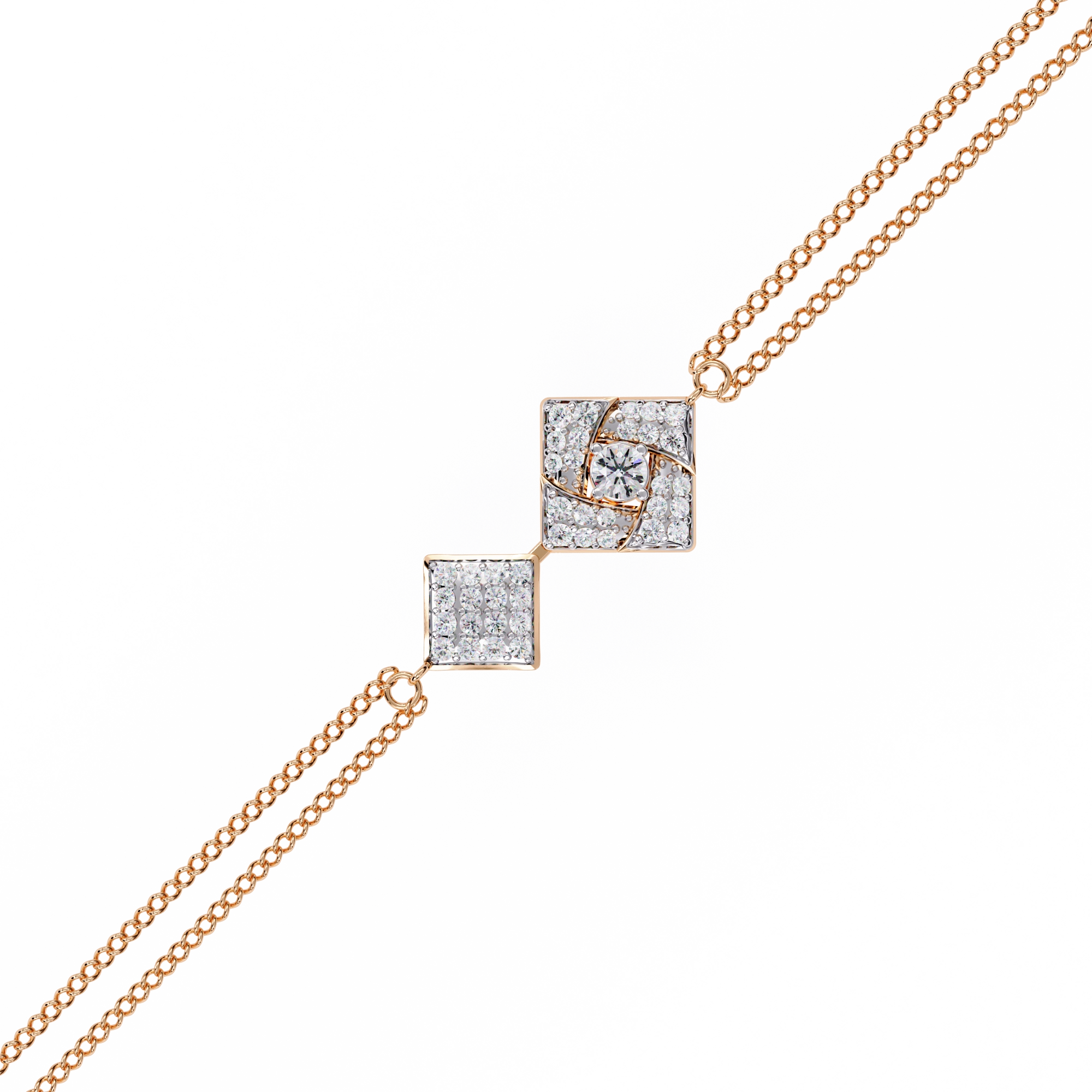 Geometric Diamond Chain Bracelet