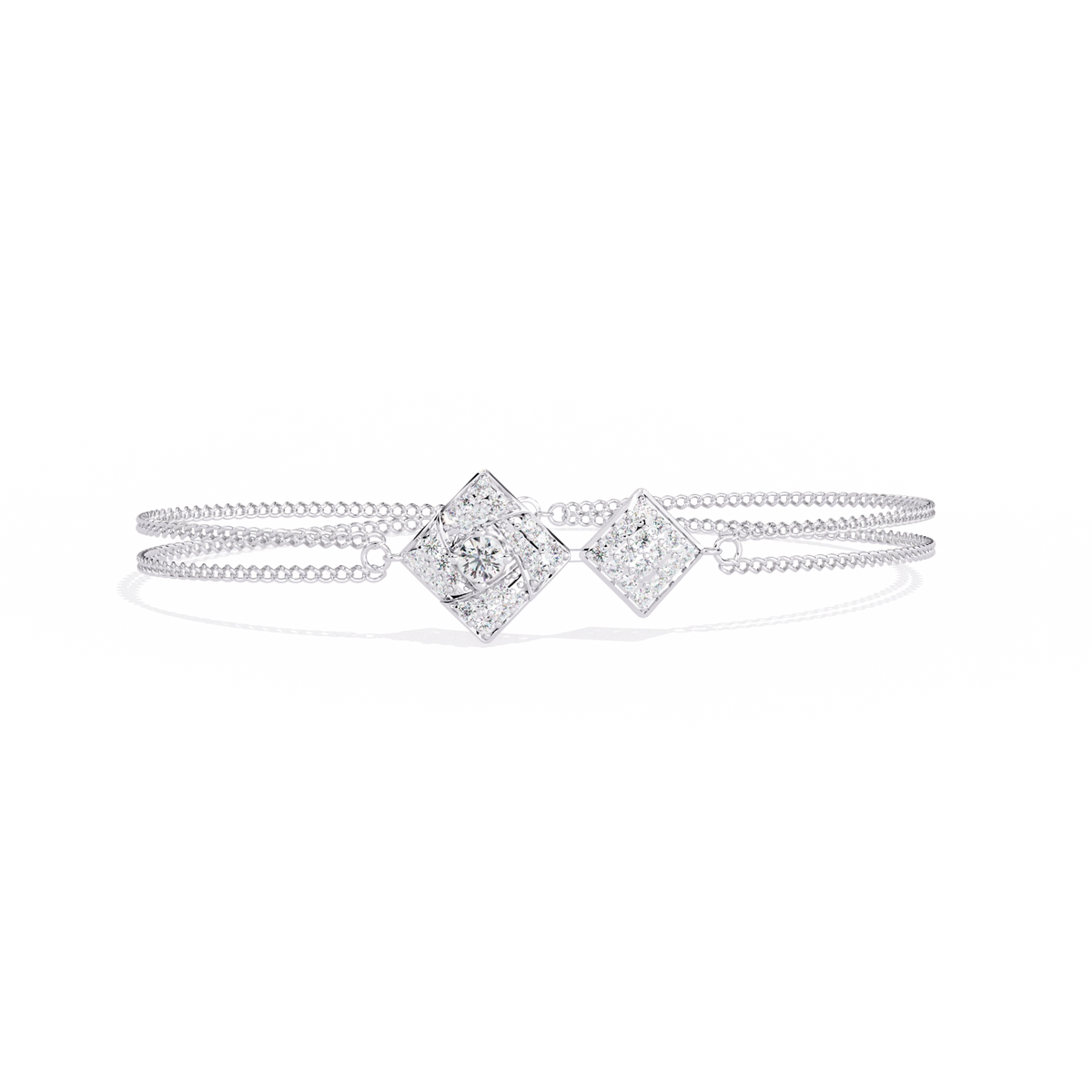 Geometric Diamond Chain Bracelet