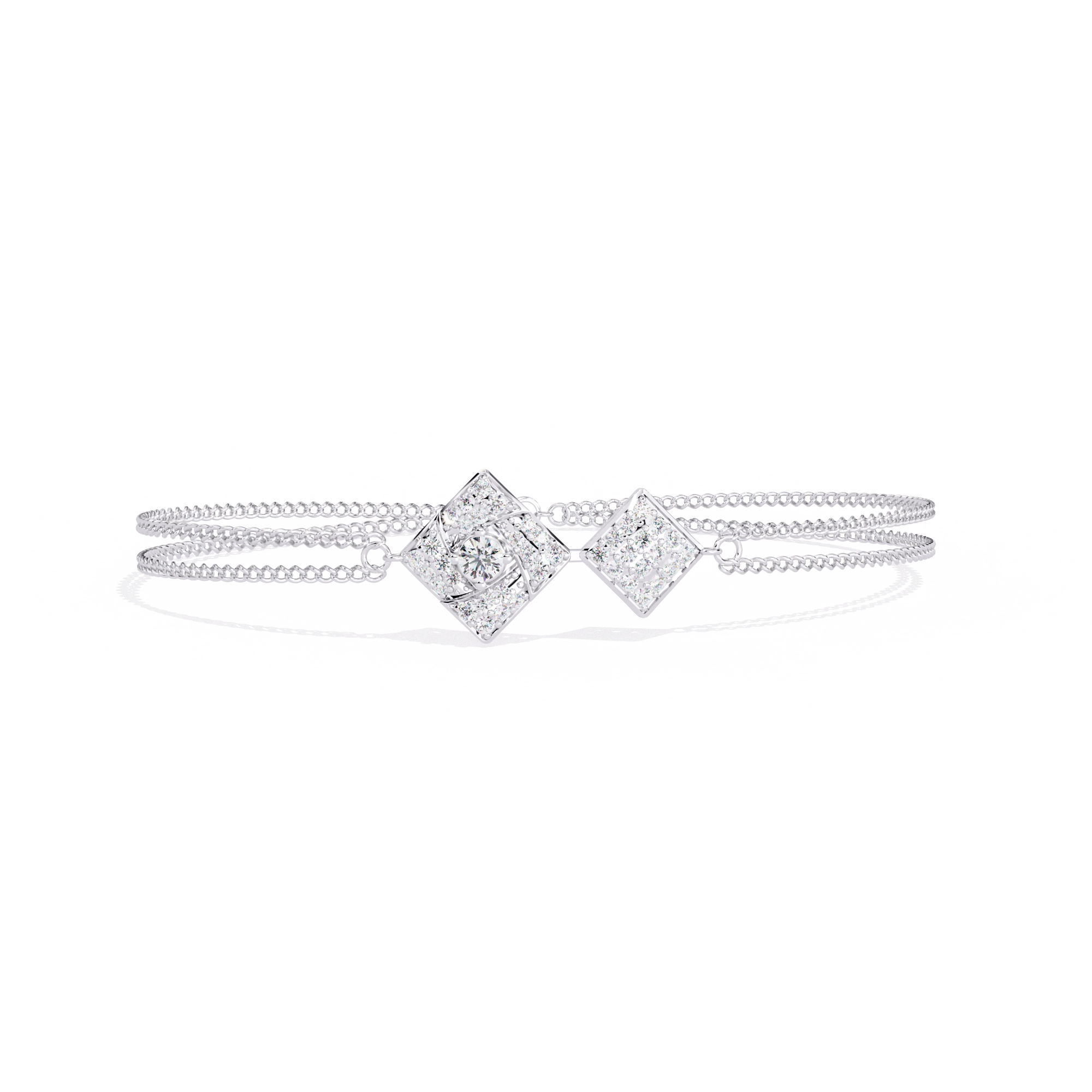 Geometric Diamond Chain Bracelet