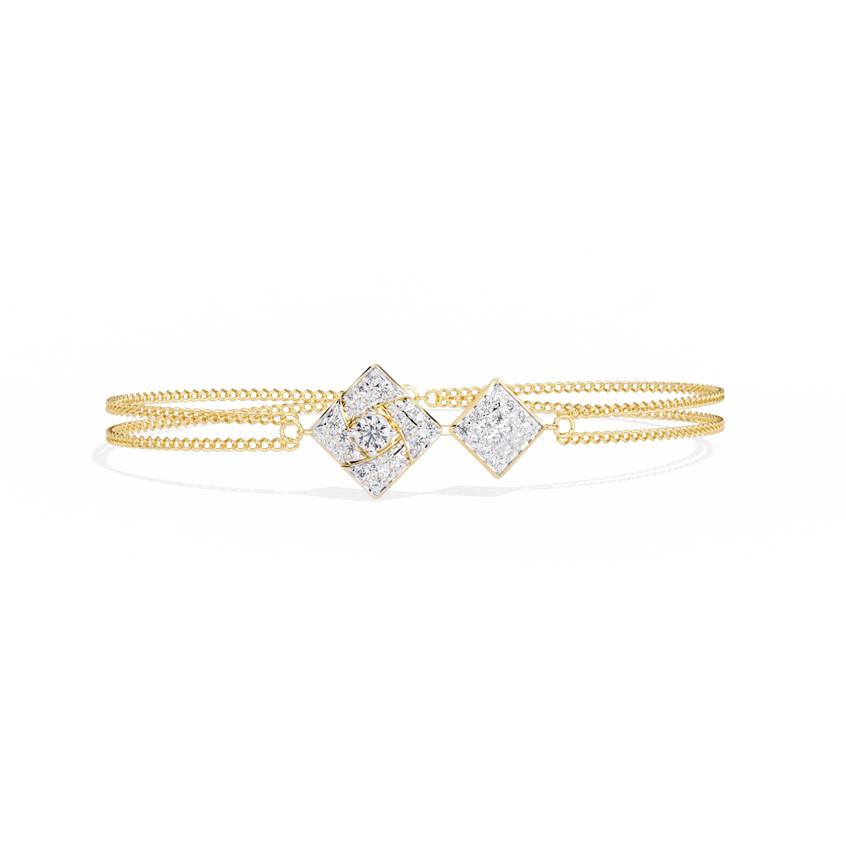 Geometric Diamond Chain Bracelet