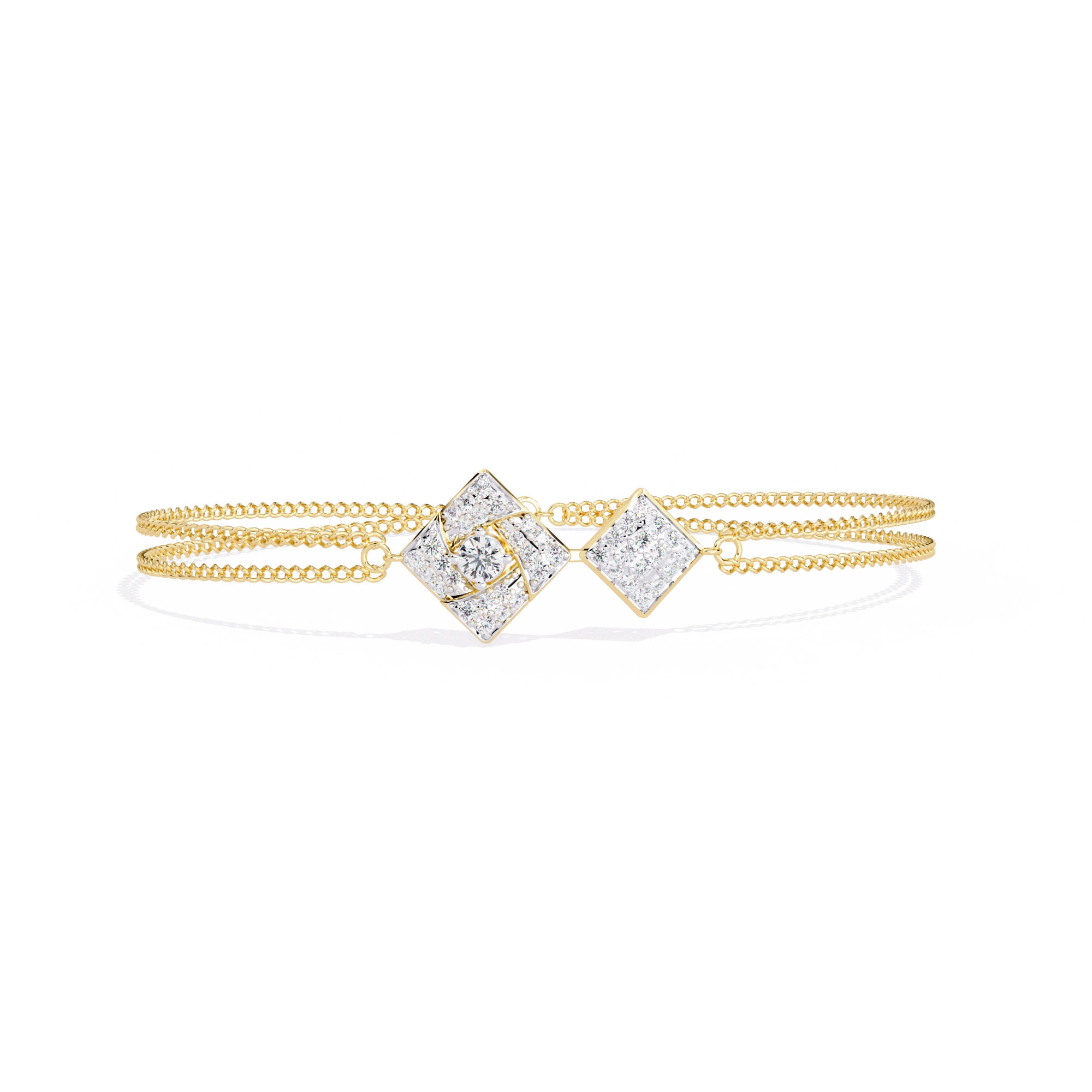 Geometric Diamond Chain Bracelet