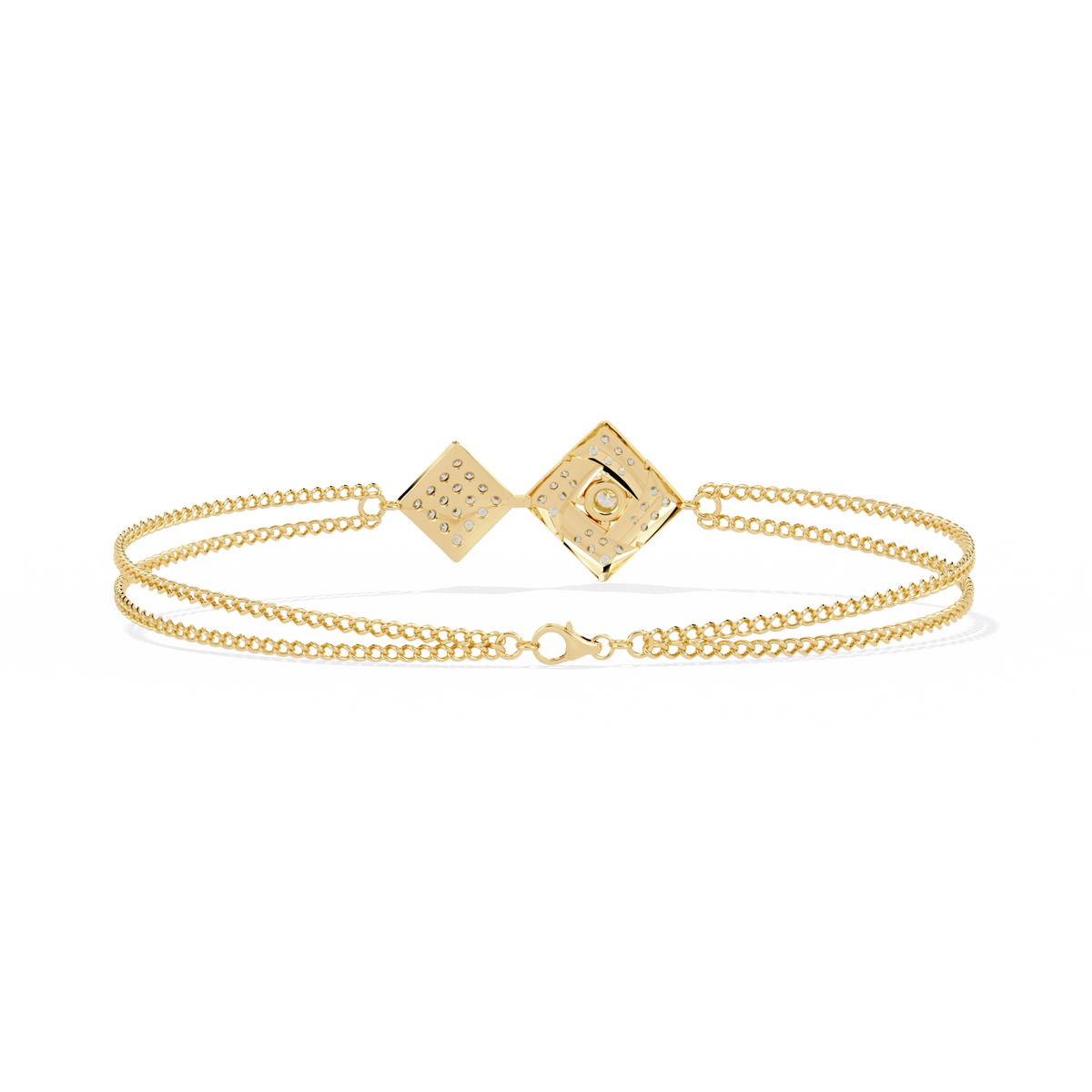 Geometric Diamond Chain Bracelet