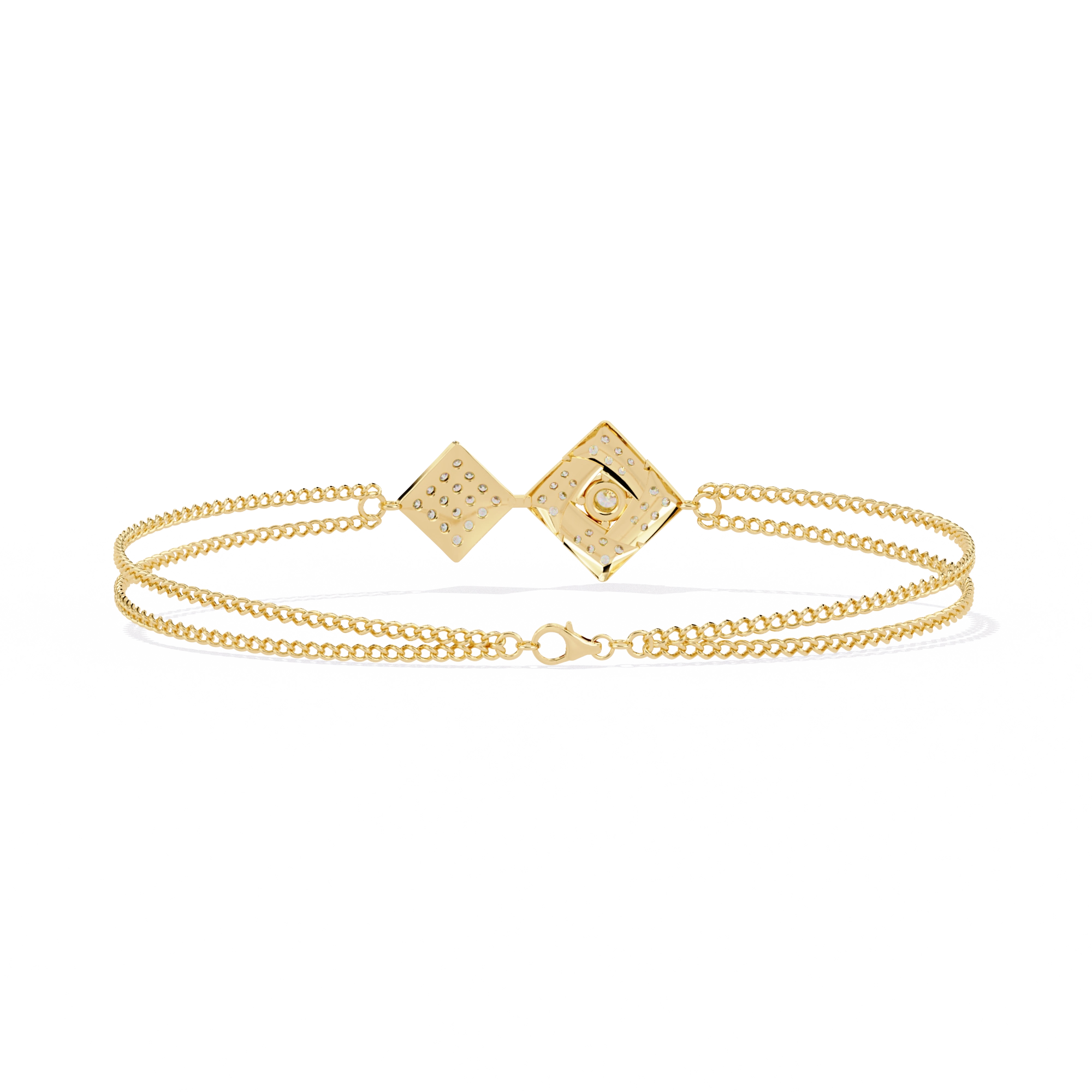 Geometric Diamond Chain Bracelet