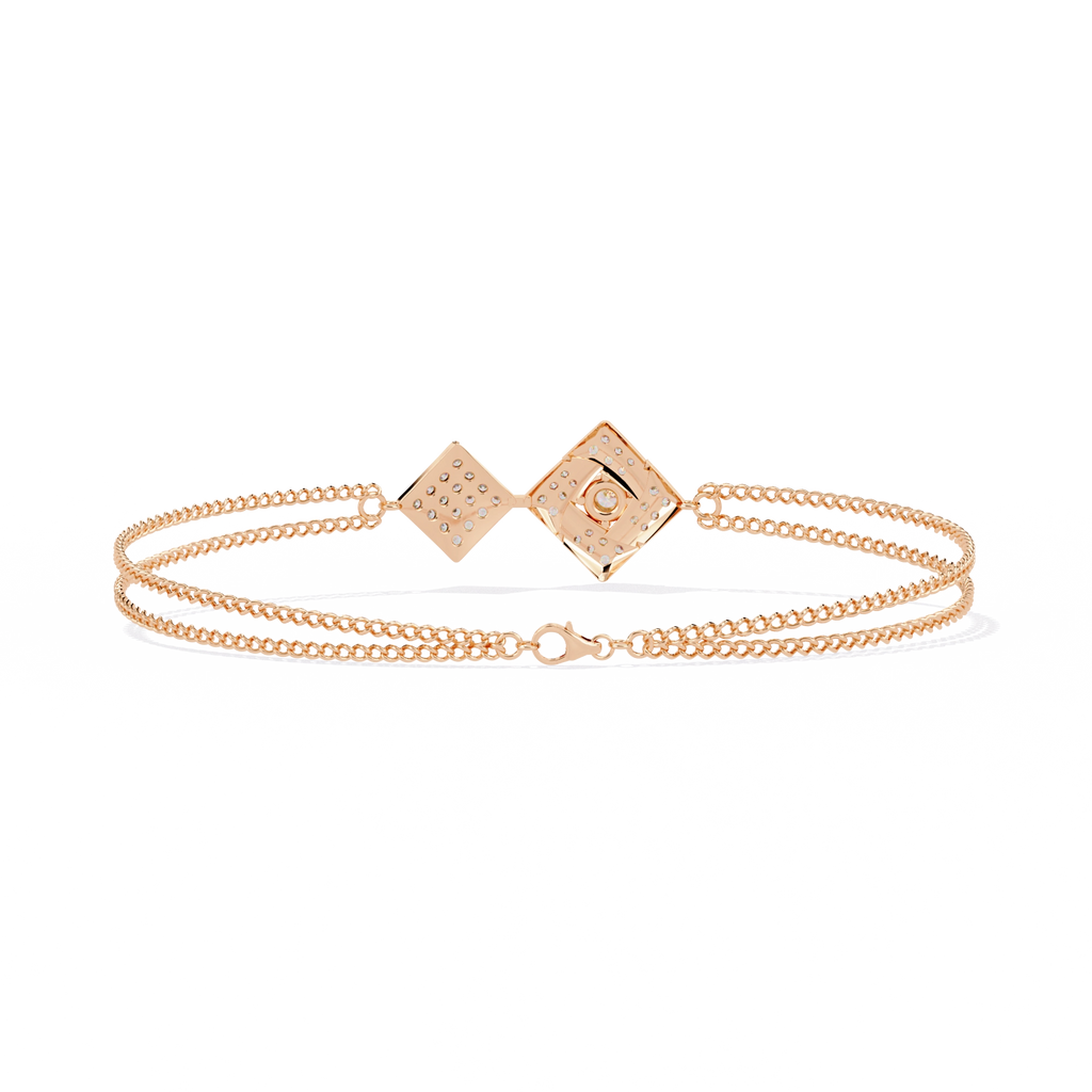 Geometric Diamond Chain Bracelet