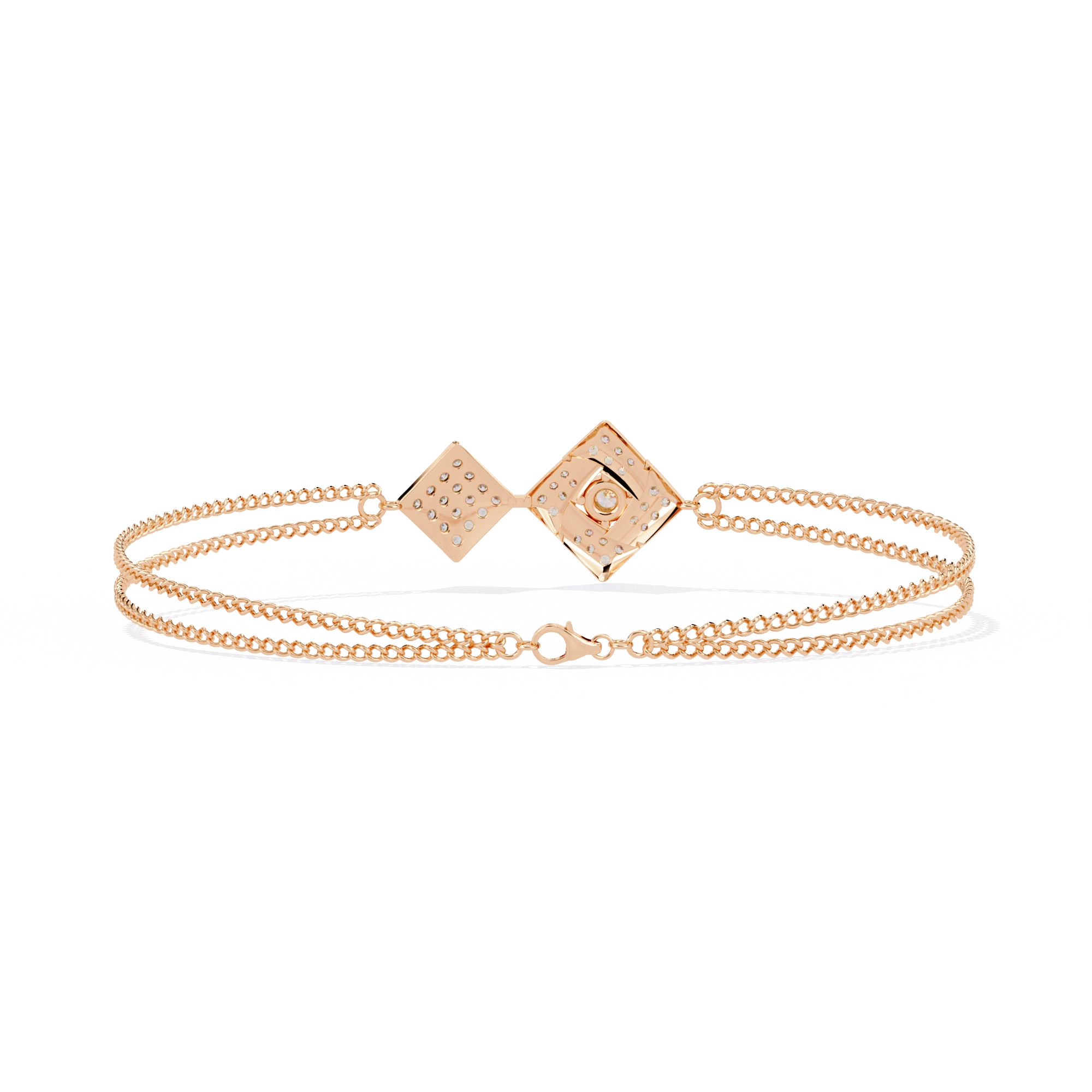 Geometric Diamond Chain Bracelet
