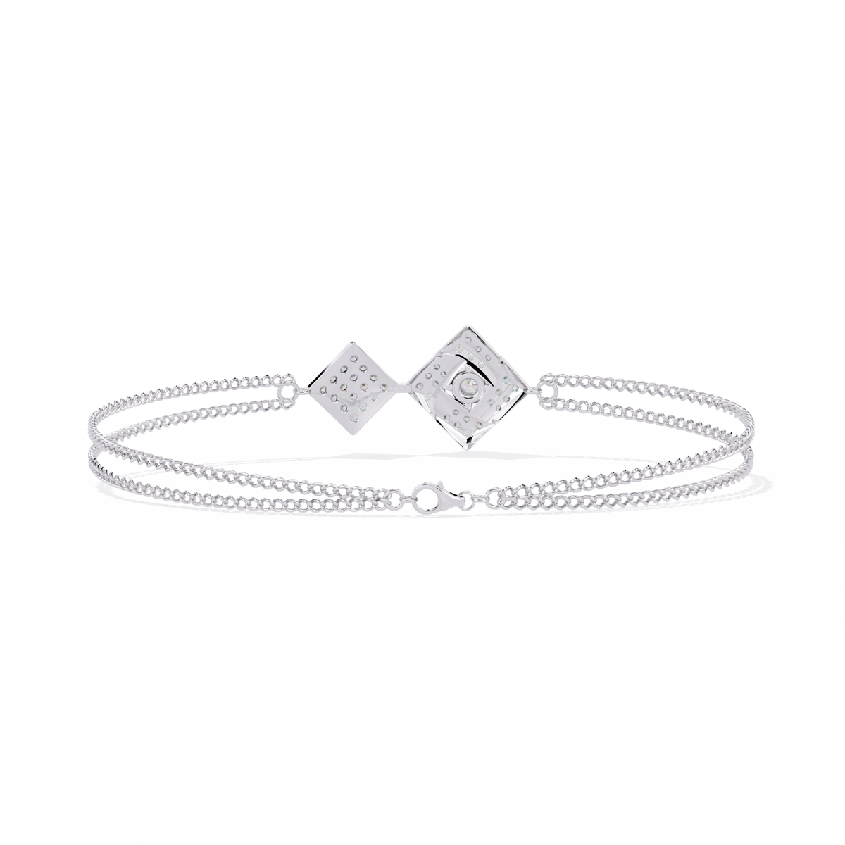 Geometric Diamond Chain Bracelet