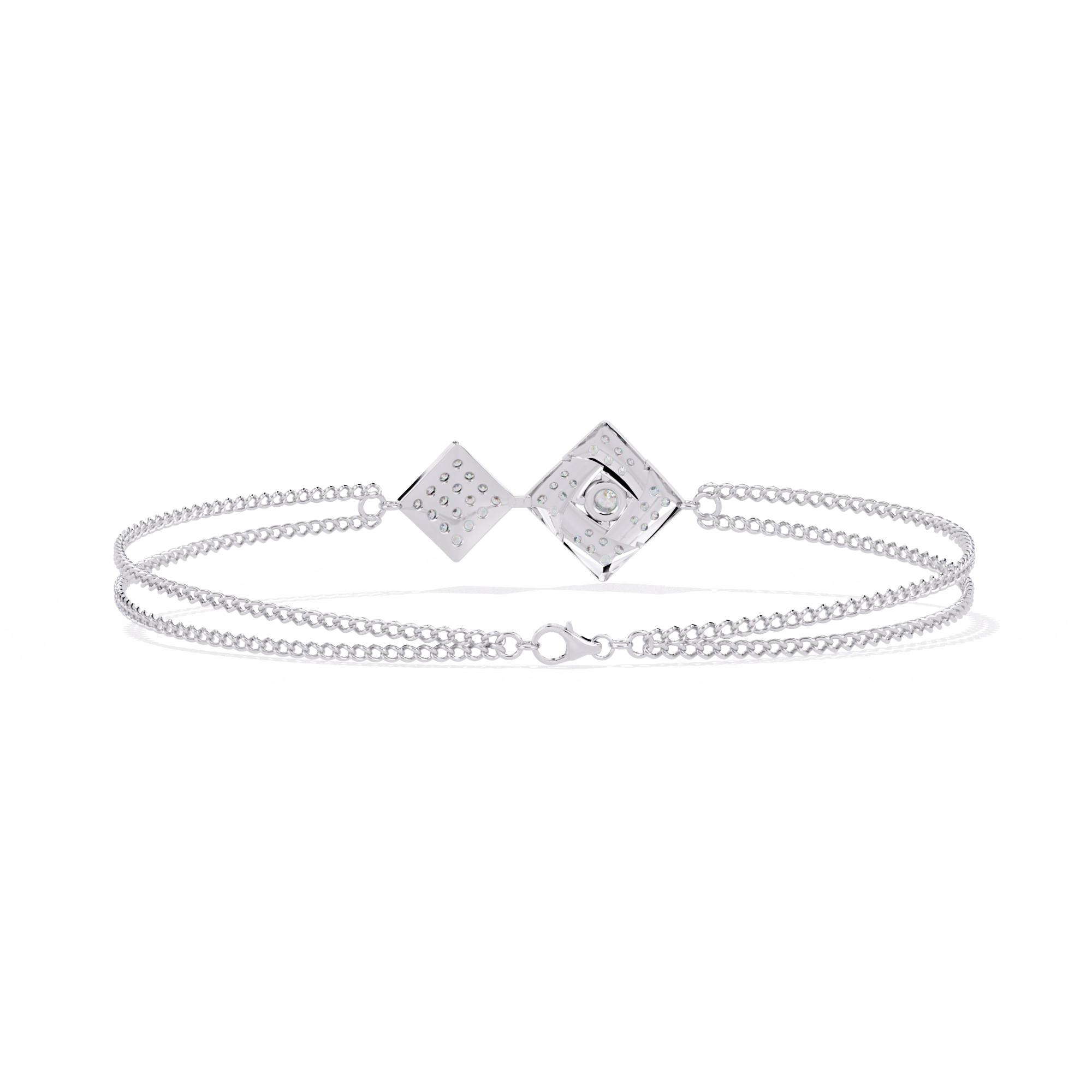 Geometric Diamond Chain Bracelet