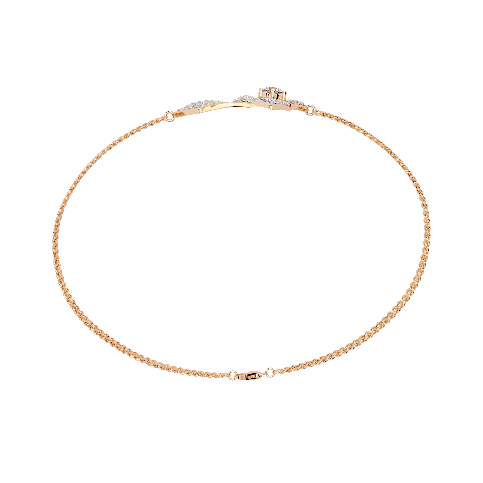 Geometric Diamond Chain Bracelet