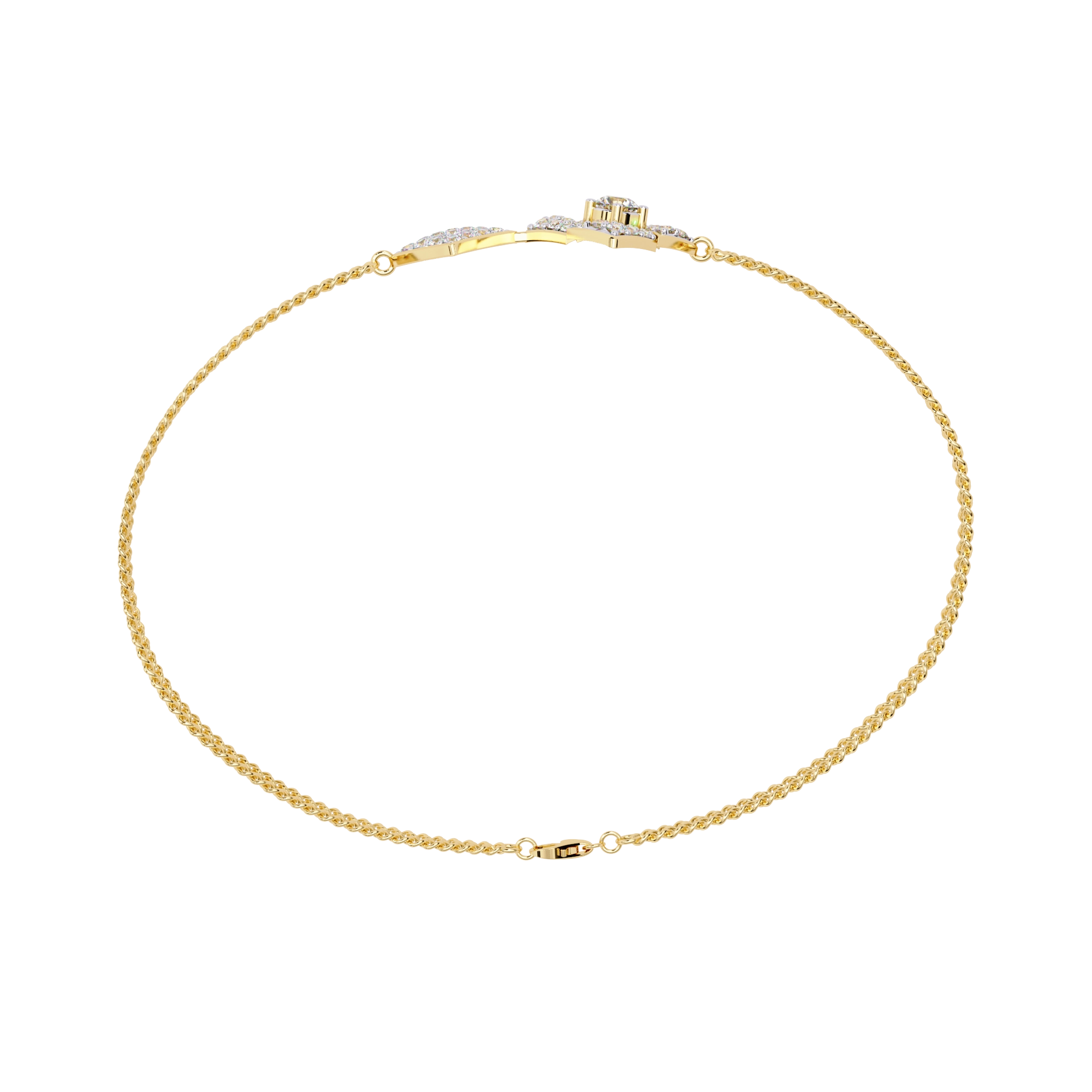 Geometric Diamond Chain Bracelet