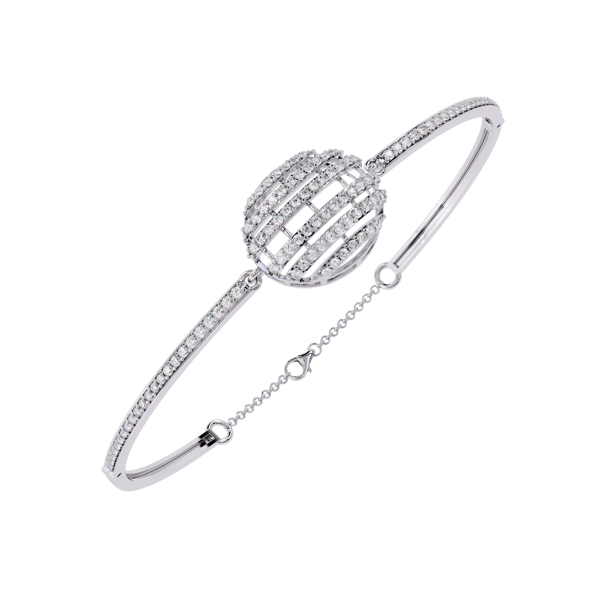 Halo Diamond Cuff Bracelet