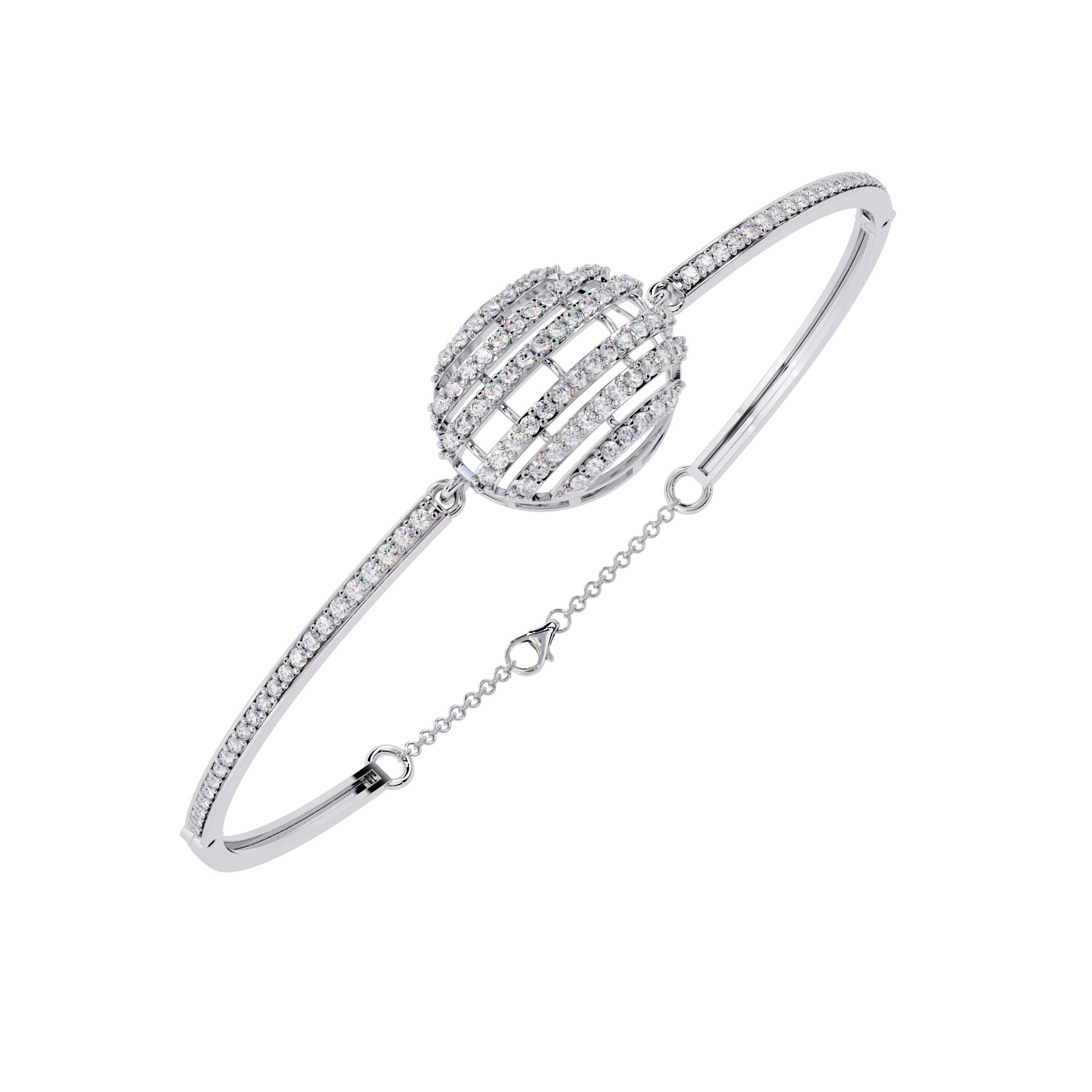 Halo Diamond Cuff Bracelet
