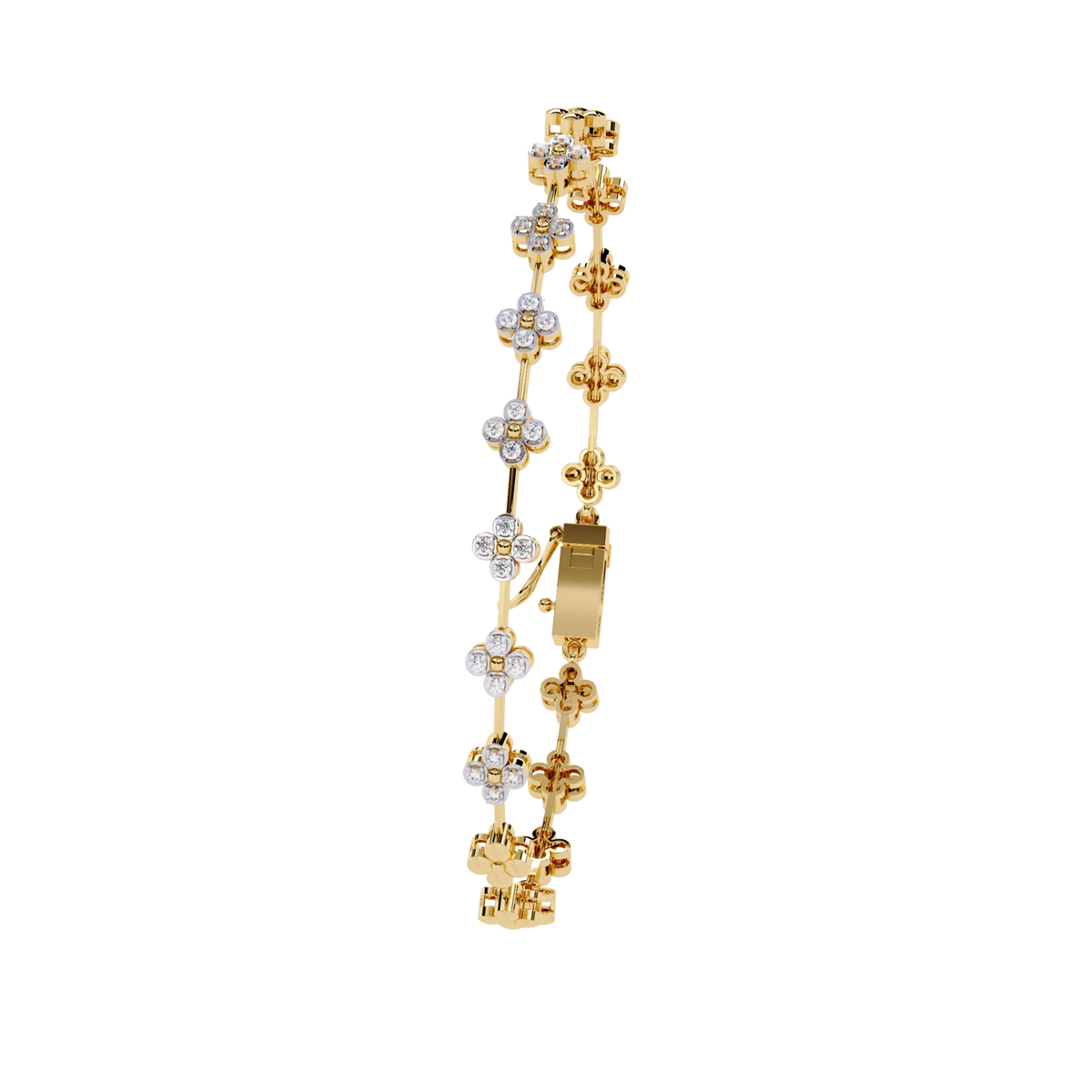 Floral Diamond Link Bracelet