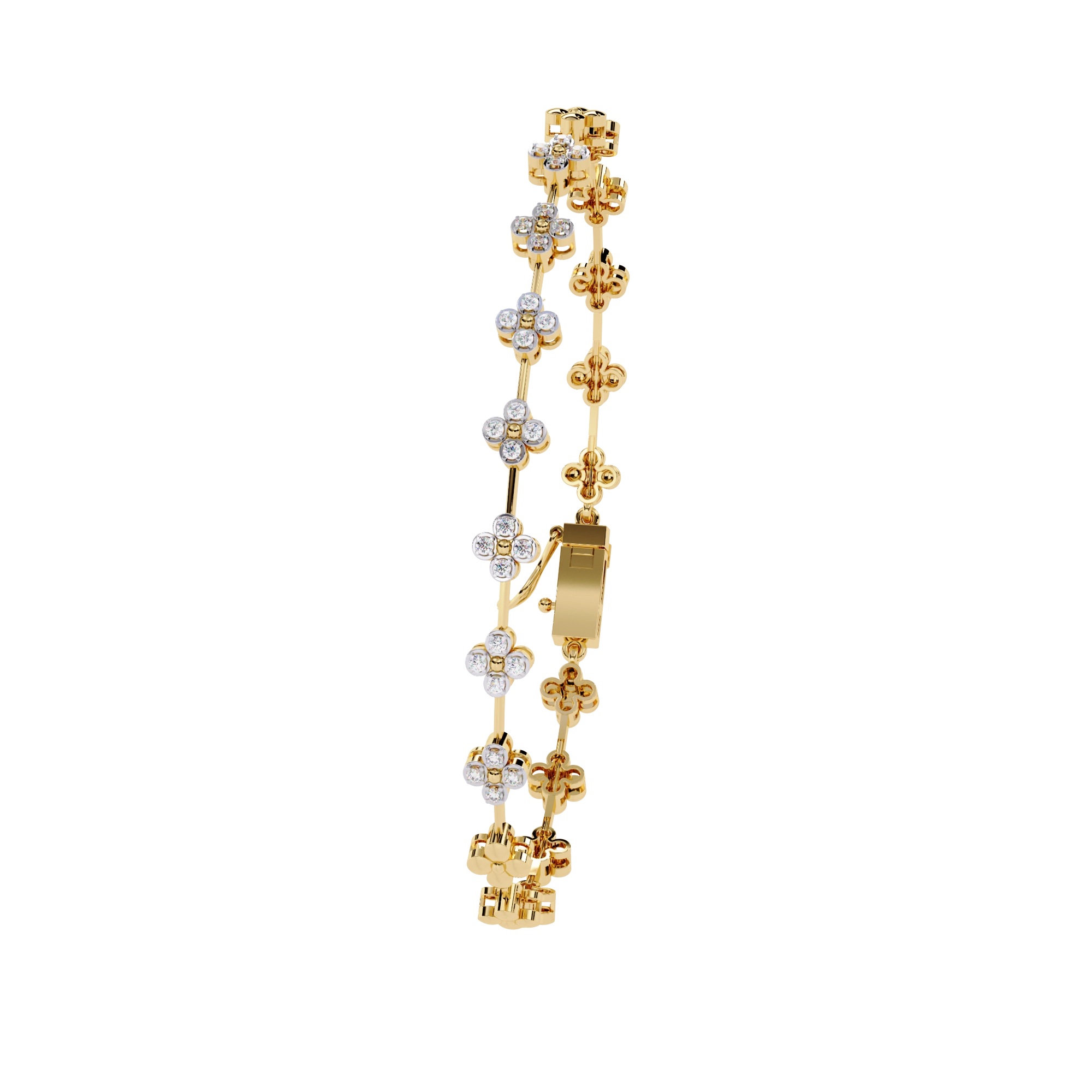 Floral Diamond Link Bracelet
