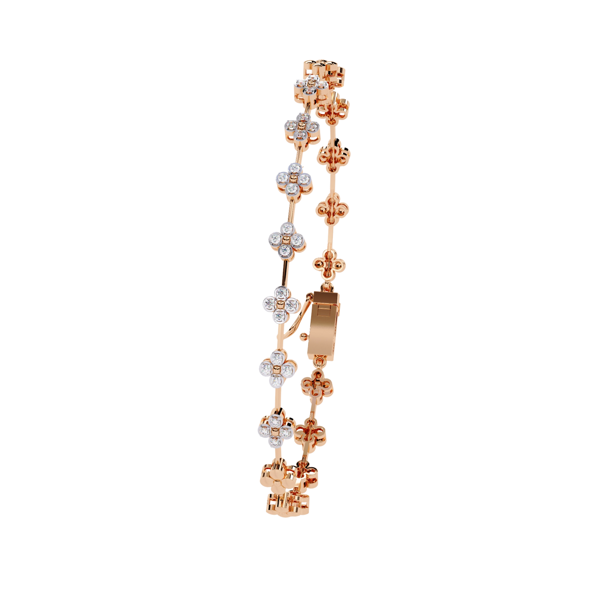 Floral Diamond Link Bracelet