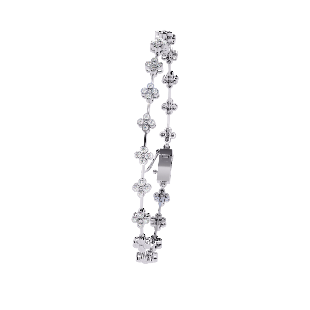 Floral Diamond Link Bracelet