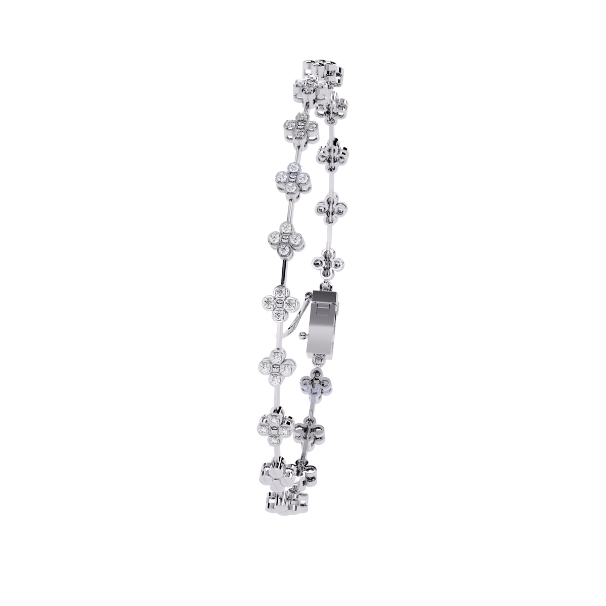 Floral Diamond Link Bracelet
