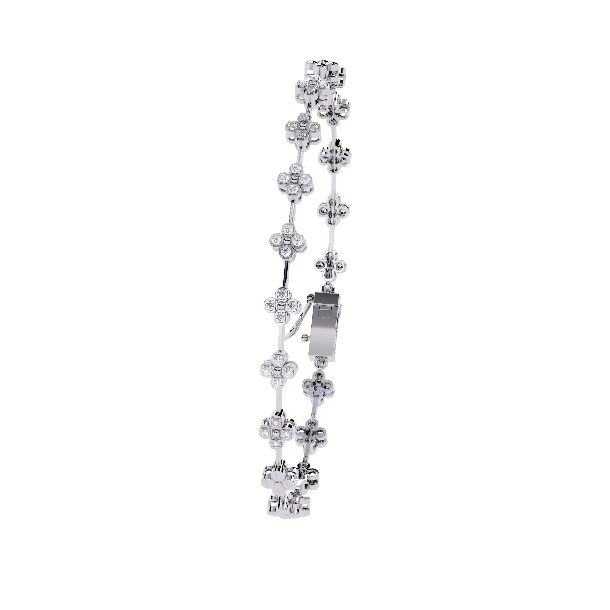 Floral Diamond Link Bracelet