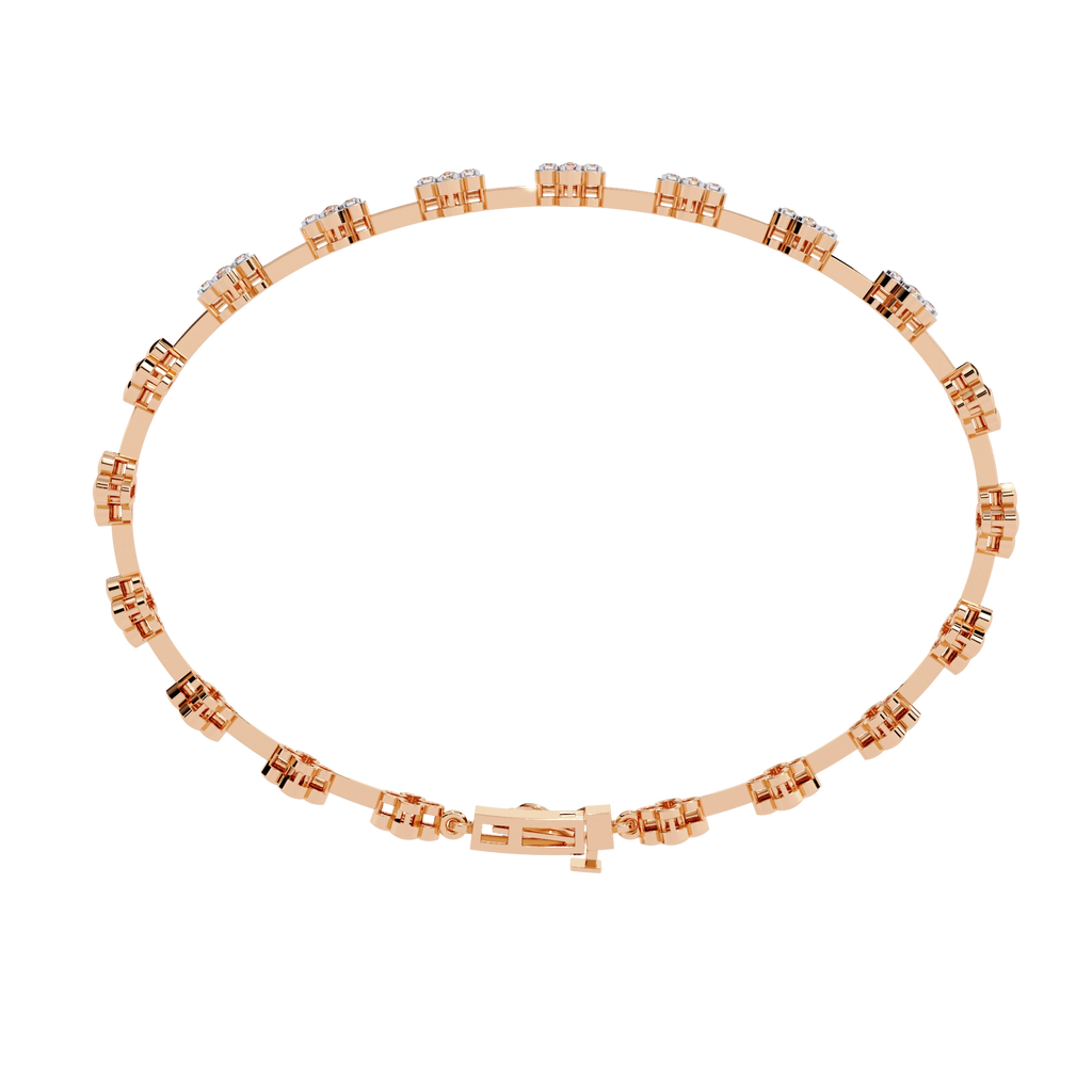 Floral Diamond Link Bracelet