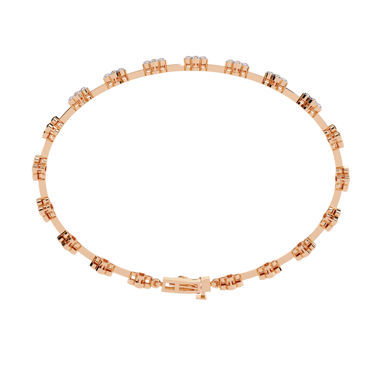 Floral Diamond Link Bracelet