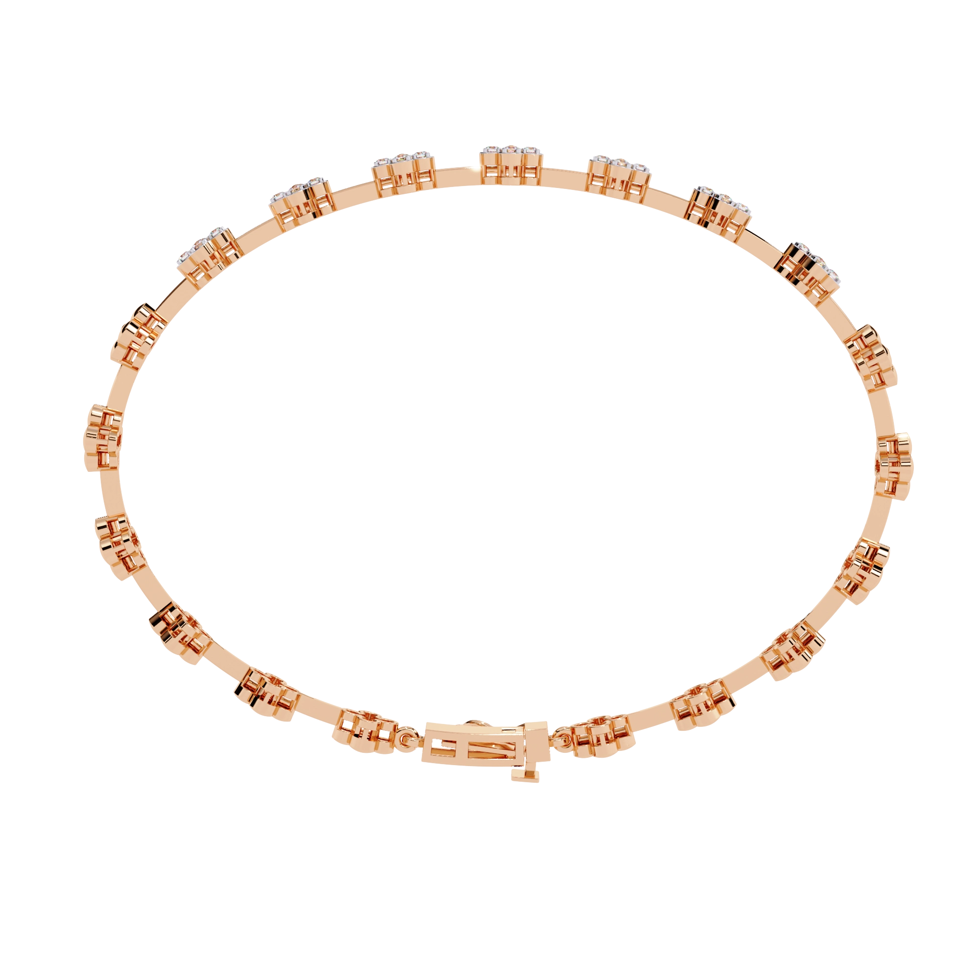 Floral Diamond Link Bracelet
