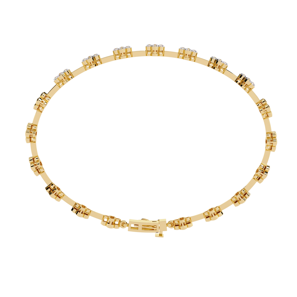 Floral Diamond Link Bracelet