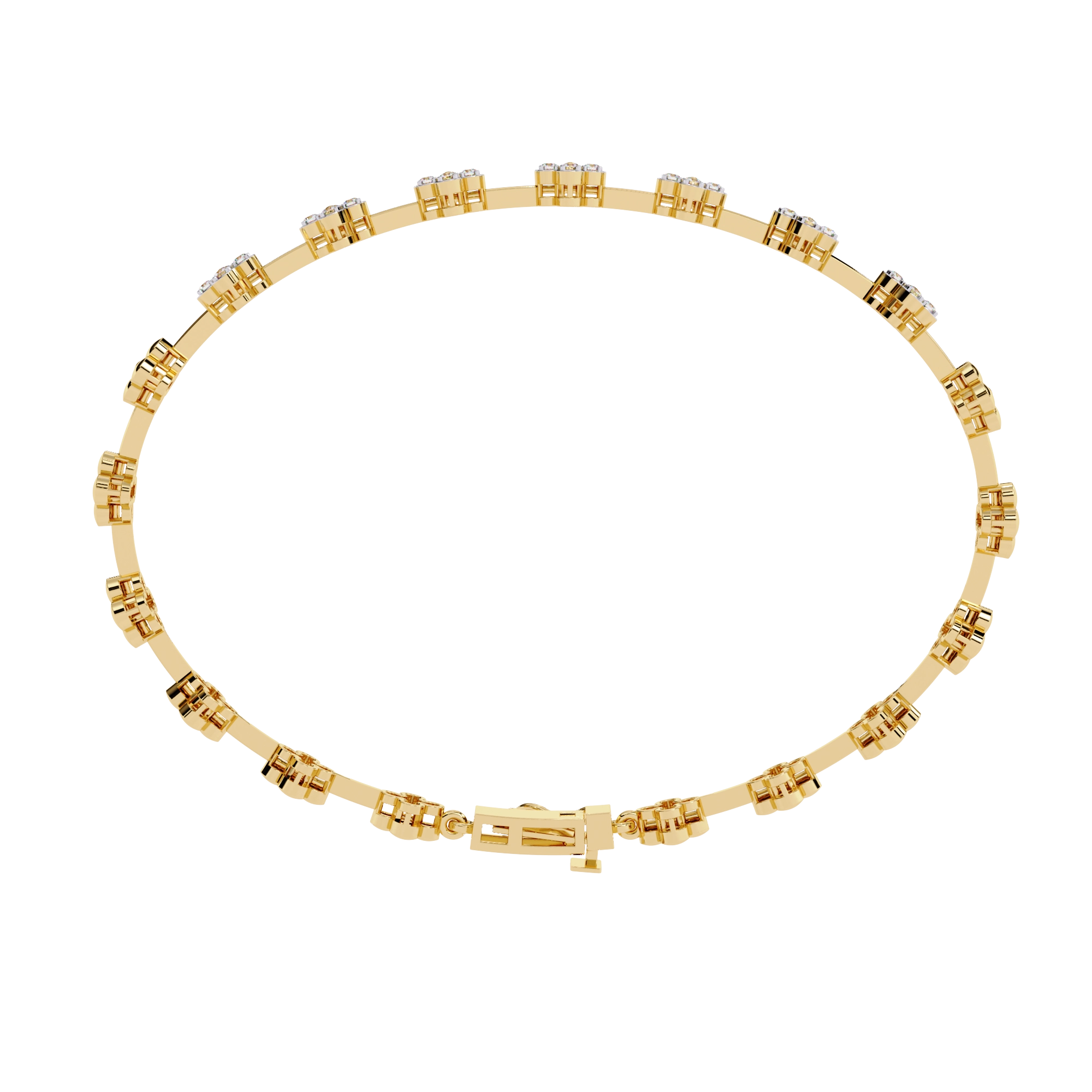 Floral Diamond Link Bracelet