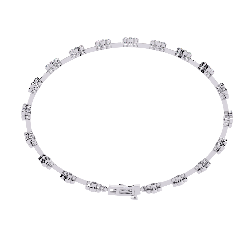 Floral Diamond Link Bracelet