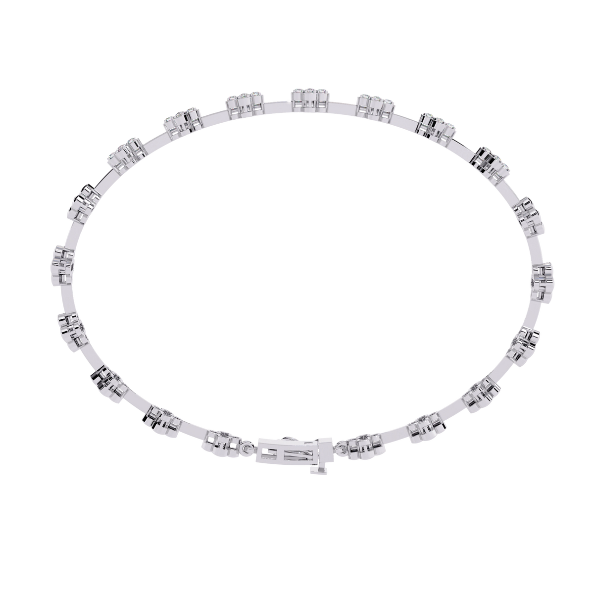 Floral Diamond Link Bracelet