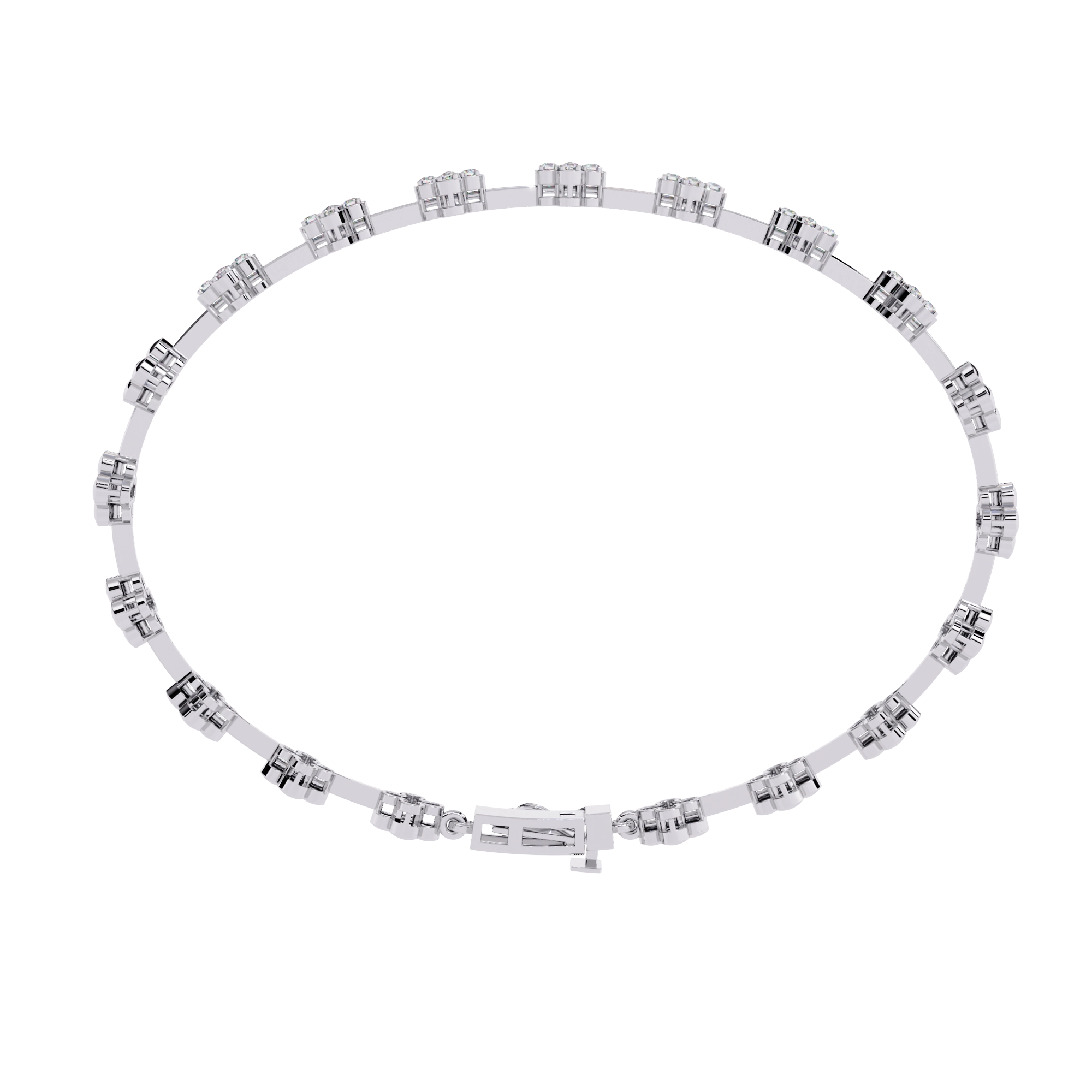 Floral Diamond Link Bracelet