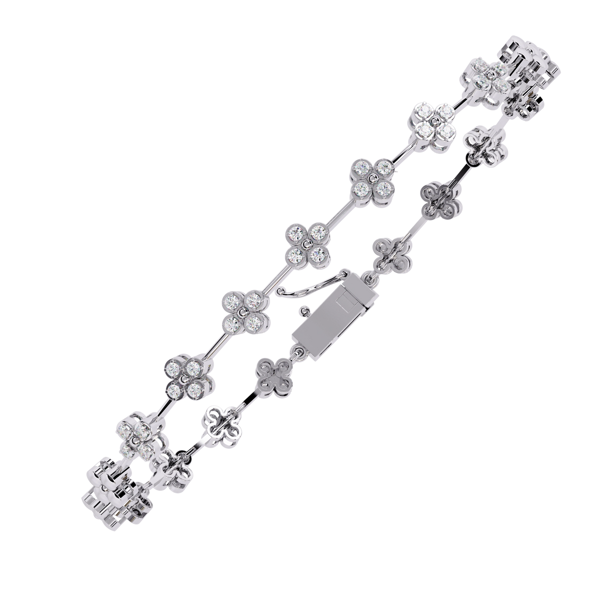 Floral Diamond Link Bracelet